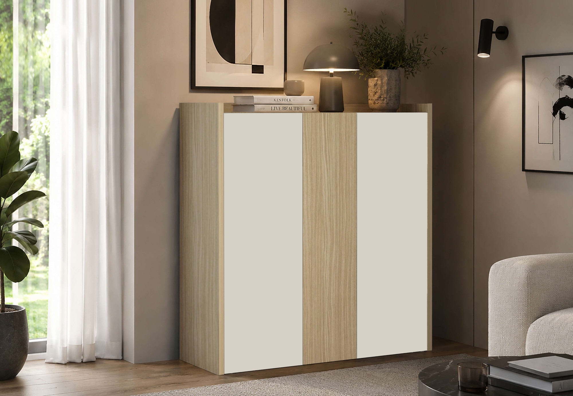 OTTO home 1100000002199 »Highboard ALTEA, Kommode, Schrank, Kredenz« 1 Stk. tlg. Mit 3 Drehtüren, 6 Innenfächern, B.112,5 cm