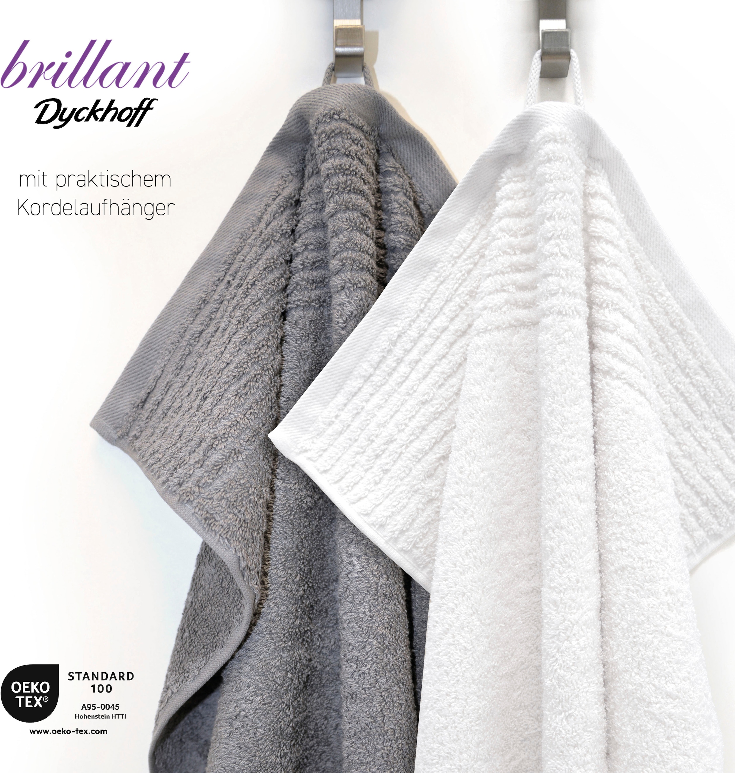 Dyckhoff Handtuch Set »Brillant«, Set, 6 tlg., Walkfrottee, mit Streifenbordüre;4 Handtücher (50x100cm), 2 Duschtücher (70x140cm)