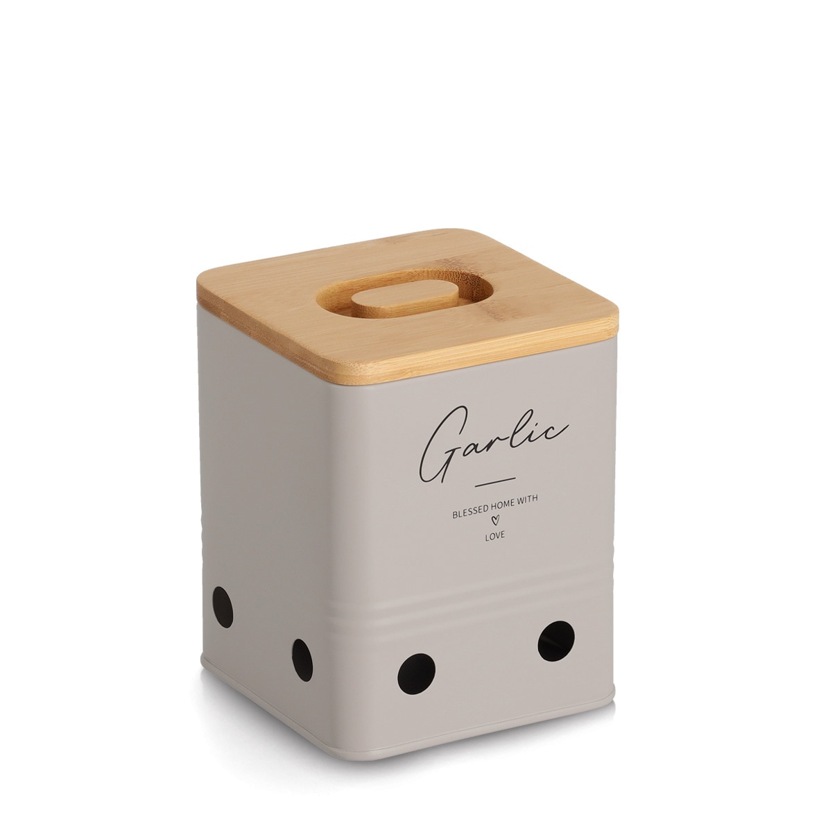 Zeller Present Vorratsdose »Dosen mit Bambusdeckel, 3tlg.« Garlic (1.300 ml), Onions (2400 ml), Potatoes (5100 ml)