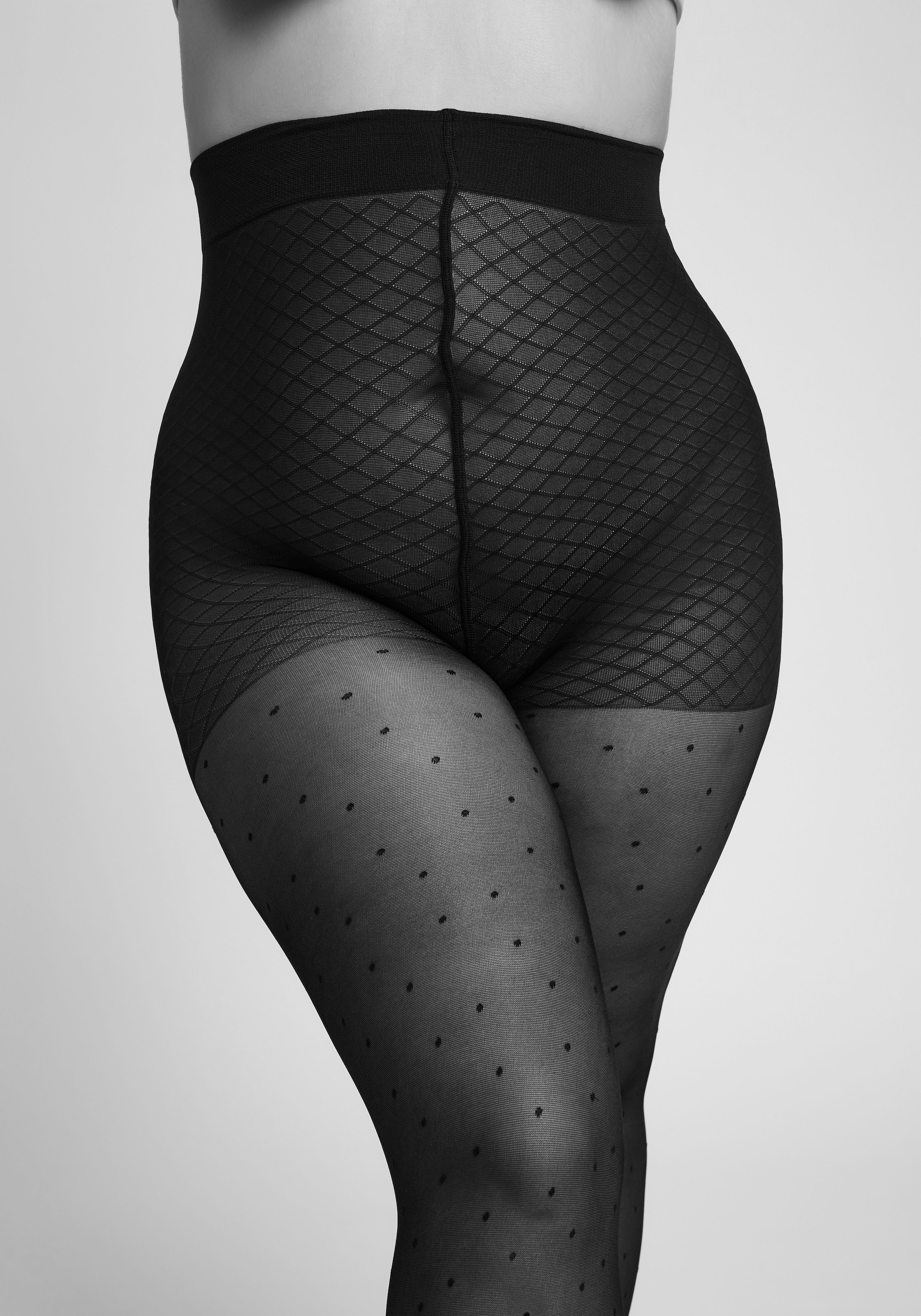 Camano Feinstrumpfhose »fine curvy«, mit dezentem Tupfen-Allover