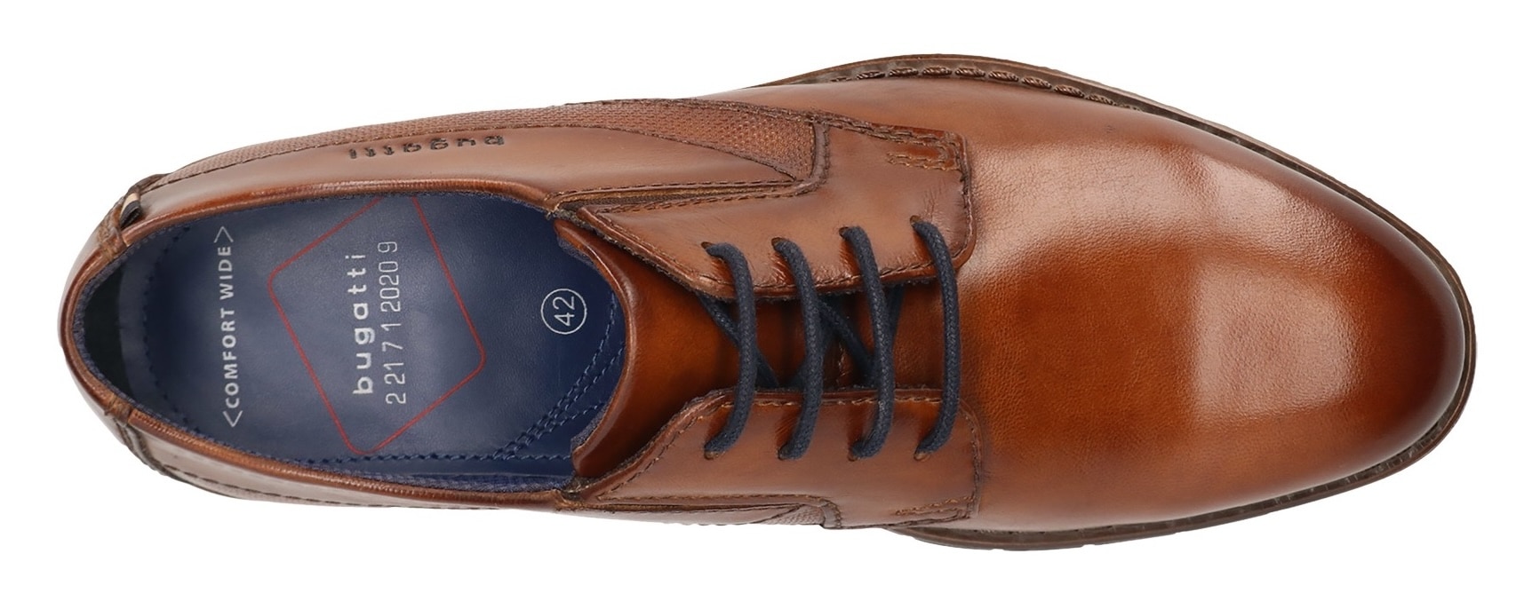 bugatti Schnürschuh, Abendschuh, Businessschuh mit kleinem Stretcheinsätzen, Weite G