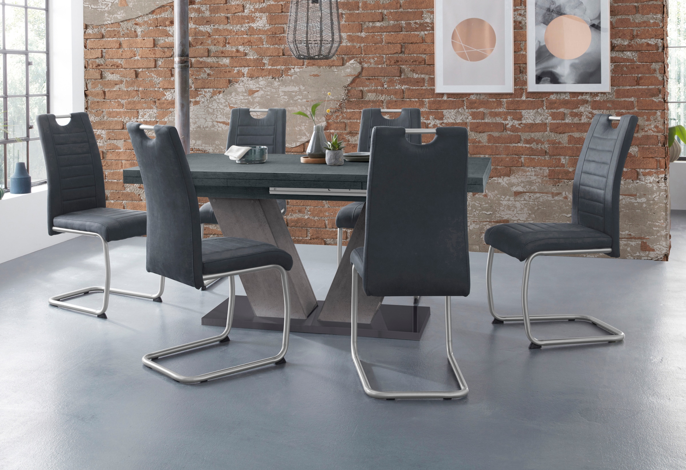 Mäusbacher Esstisch »Komfort Tisch« Mäusbacher Esstisch mit V Gestell und Bodenplatte