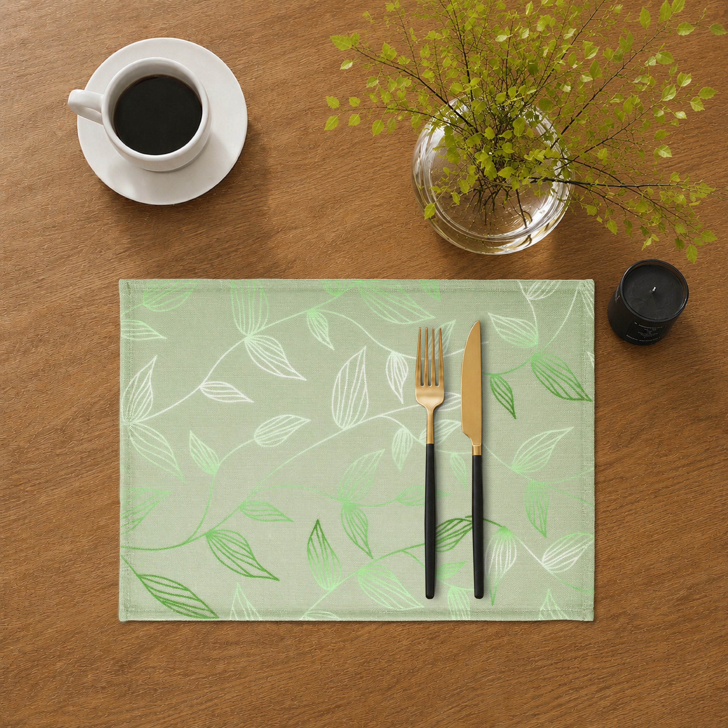OTTO home Platzset "Raffon" 2er Set, bedruckt, stillvoller Blätterdruck, Esszimmer Dekoration