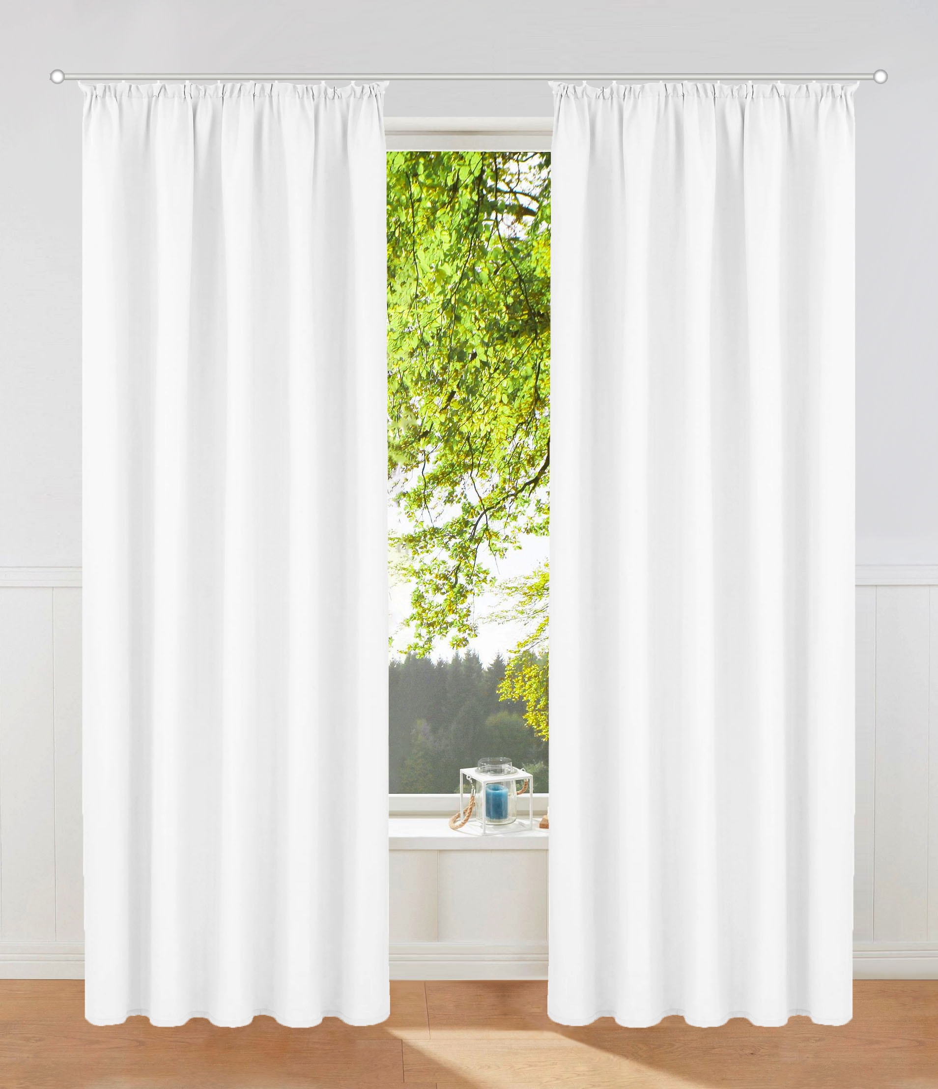 my home Vorhang (2 glatt, einfarbig, St.), 2er-Set, pflegeleichte »Raja«, Mikrofaser-Qualität