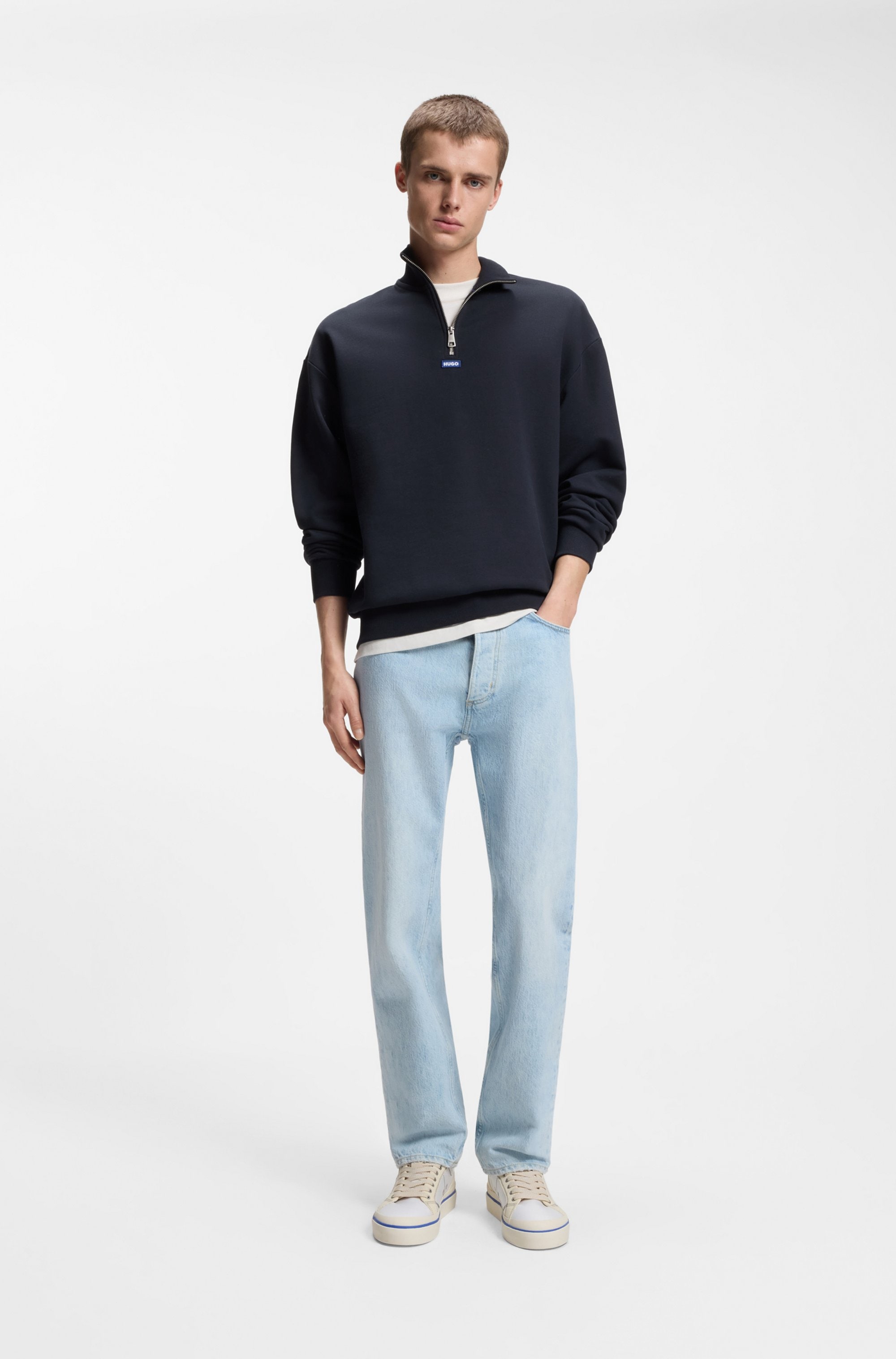HUGO Sweatshirt »Neeler«, mit Troyerkragen
