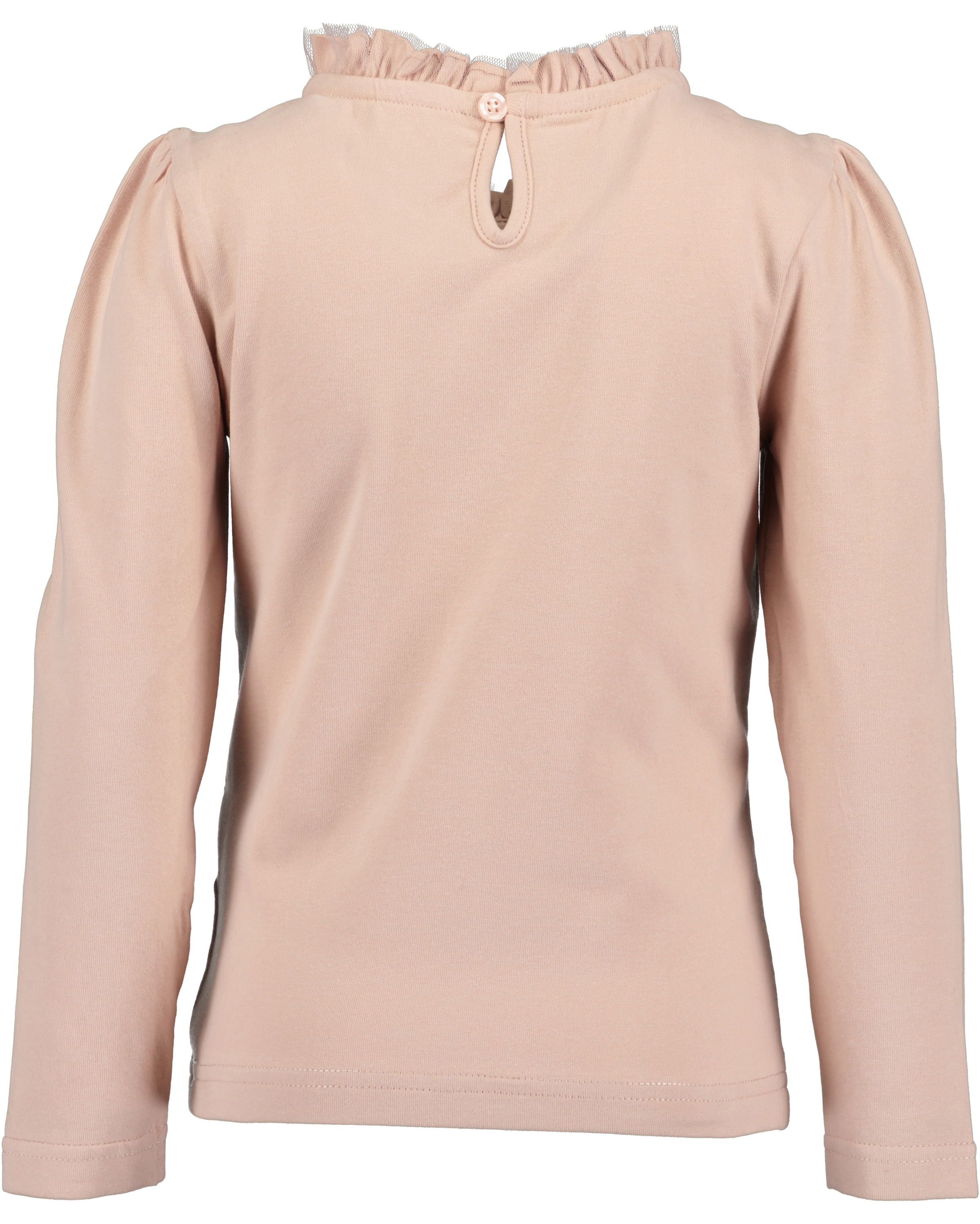 Blue Seven Langarmshirt mit schmalem Tüll-Stehkragen und dezent geraffte Puffärmel