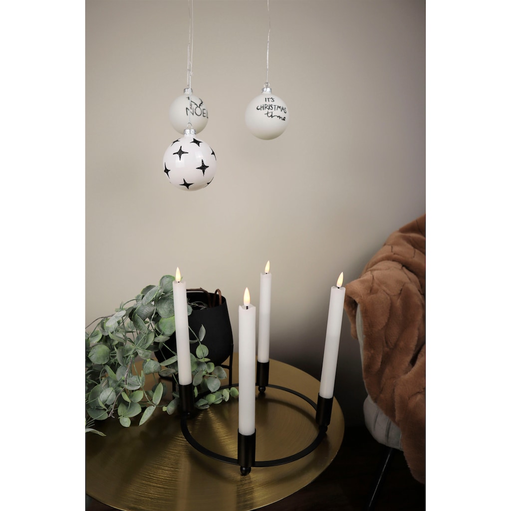 AM Design Adventsleuchter »Kerzenhalter aus Metall, für 4 Kerzen, Ø 24 cm«, (1 St.), Weihnachtsdeko, Adventskranz, Stabkerzenhalter