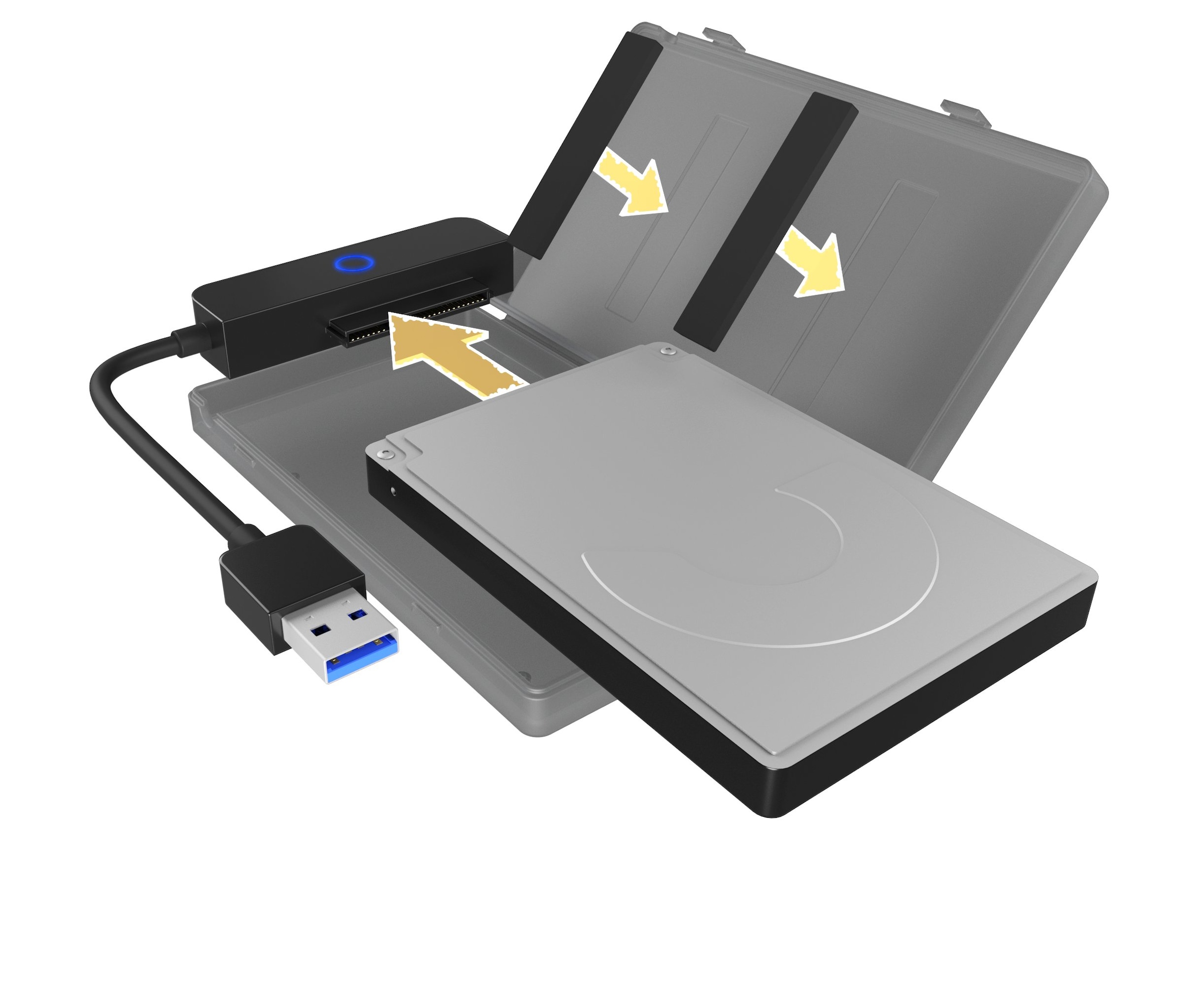 Festplatten-Gehäuse »ext. 2.5 SATA Gehäuse, USB 3.2 Gen 1, Werkzeuglos, Kunststoff, schwarz«