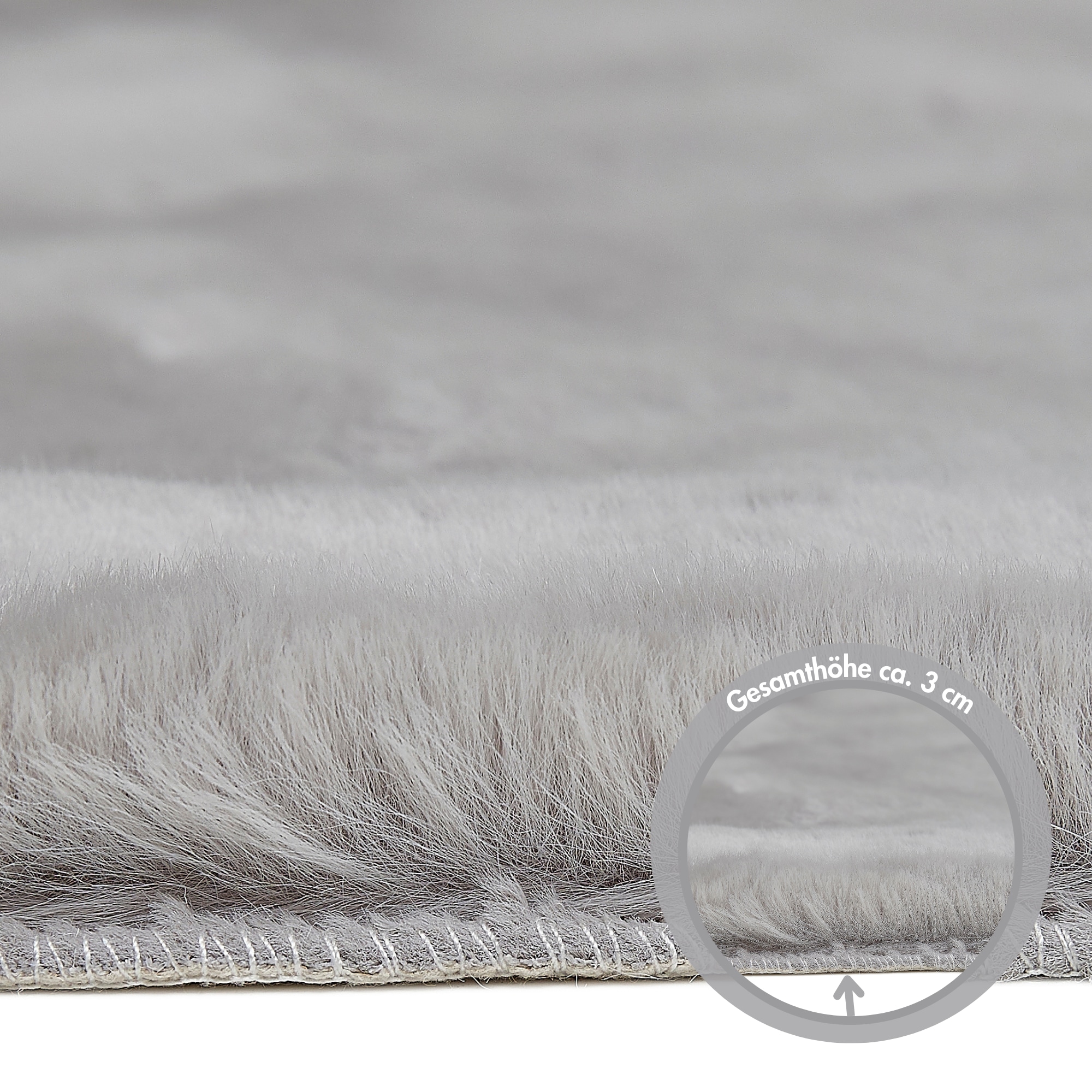 my home Fellteppich »Lugano« fellförmig 30 mm Höhe Kunstfell, Uni Farben, weich & kuschelig, auch als 2er Set erhältlich