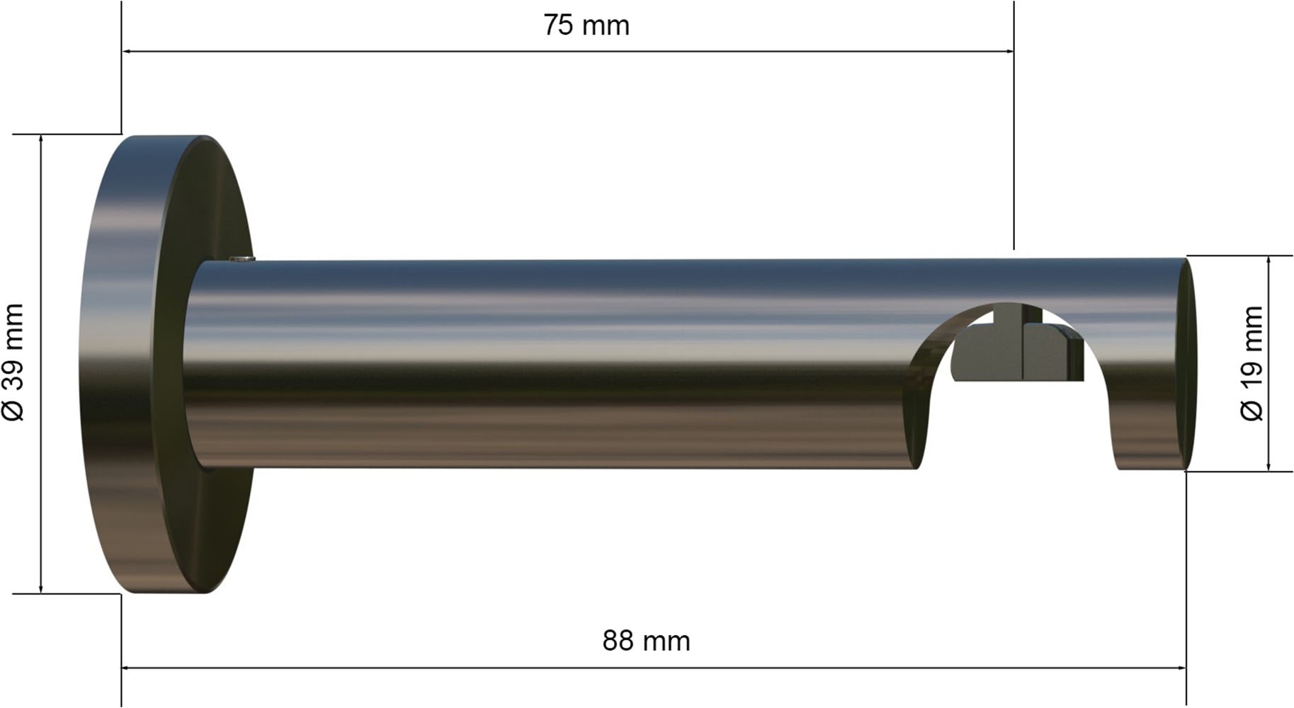 indeko Träger ø 16 mm für Innenlaufsysteme