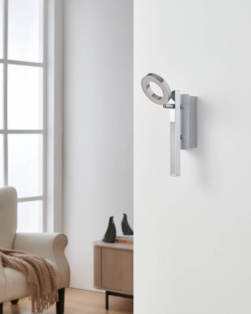 EGLO LED Wandleuchte »CARDILLIO 1 Deckenlampe, Chrom, 1 flammig, schwenkbare Lampenköpfe« LED-Board Warmweiß Spot, warmweißes Licht, Wohnzimmer, Esszimmer, Küche, Flur, 22,5x6,5cm