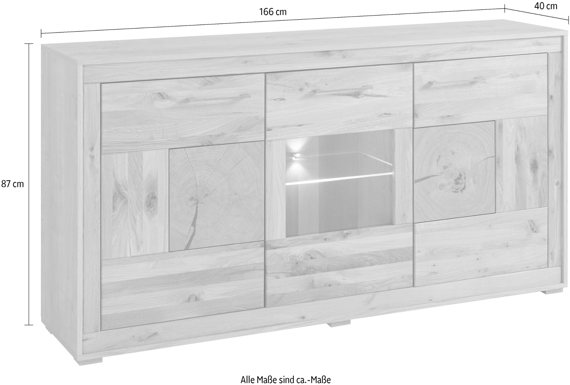 VOGL Möbelfabrik Sideboard, Breite 166 cm bequem kaufen | Wandkonsolen