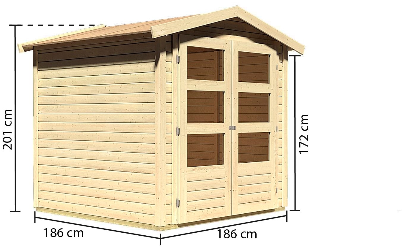 Karibu Gartenhaus »Amberg 2« anthrazit, naturbelassen oder terragrau, Made in Germany