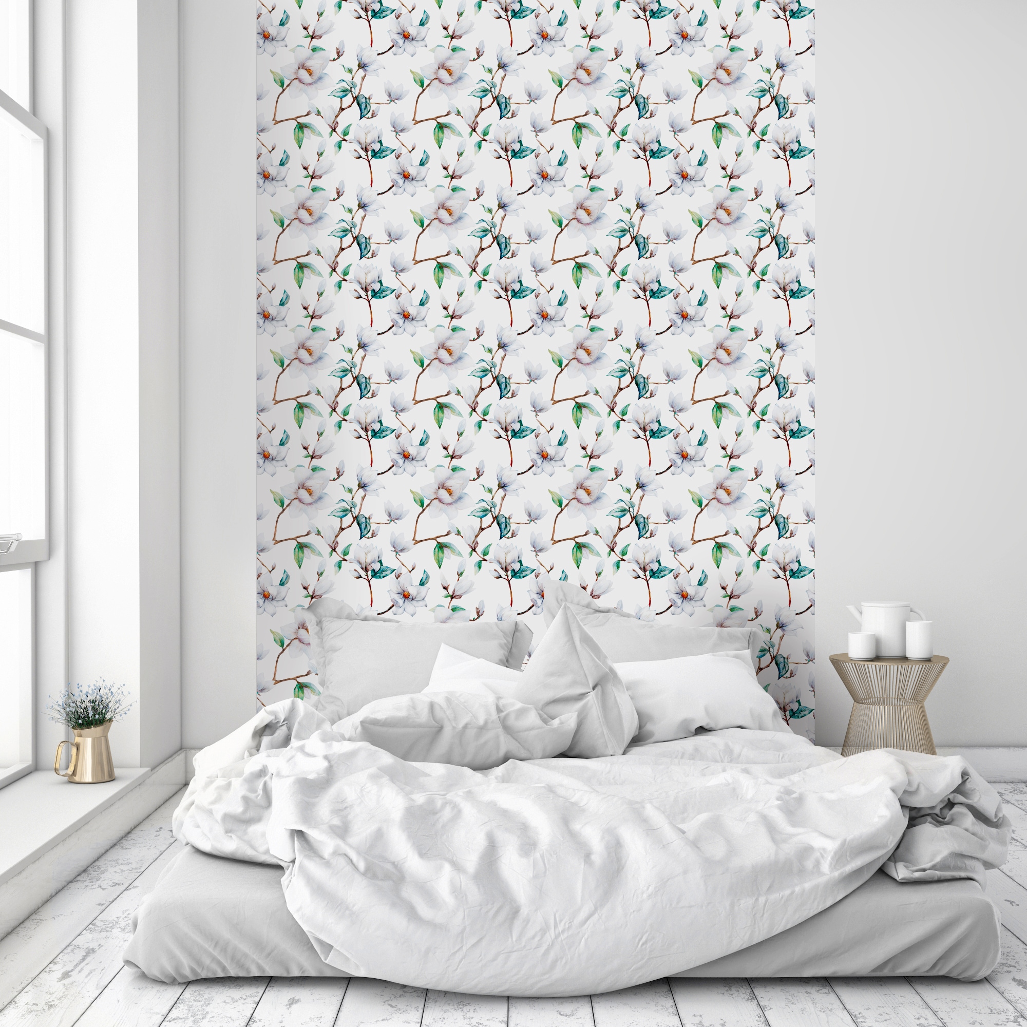 queence Vinyltapete »Lian«, bedruckt-Motiv-botanisch-floral-gemustert-natürlich, 90x250cm, selbstklebend, kinderleichte Anbringung, Sticker