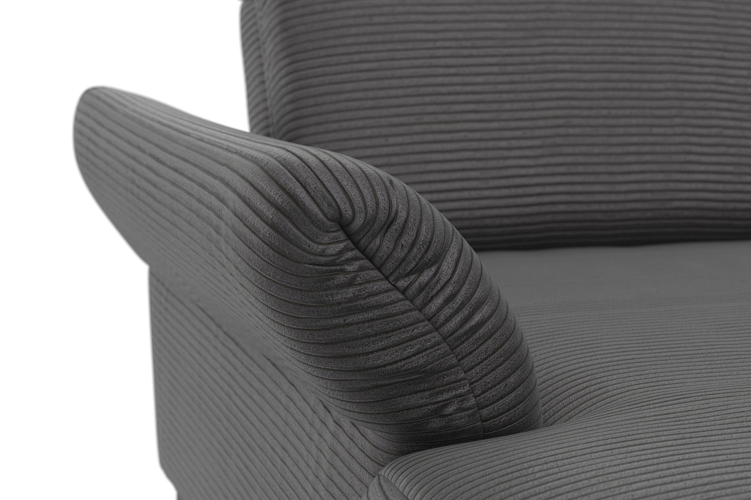 INOSIGN Ecksofa »Coco L-Form«, Sitztiefen-, Arm- und Kopfteilverstellung, Cord-Bezug, Fußhöhe 15 cm