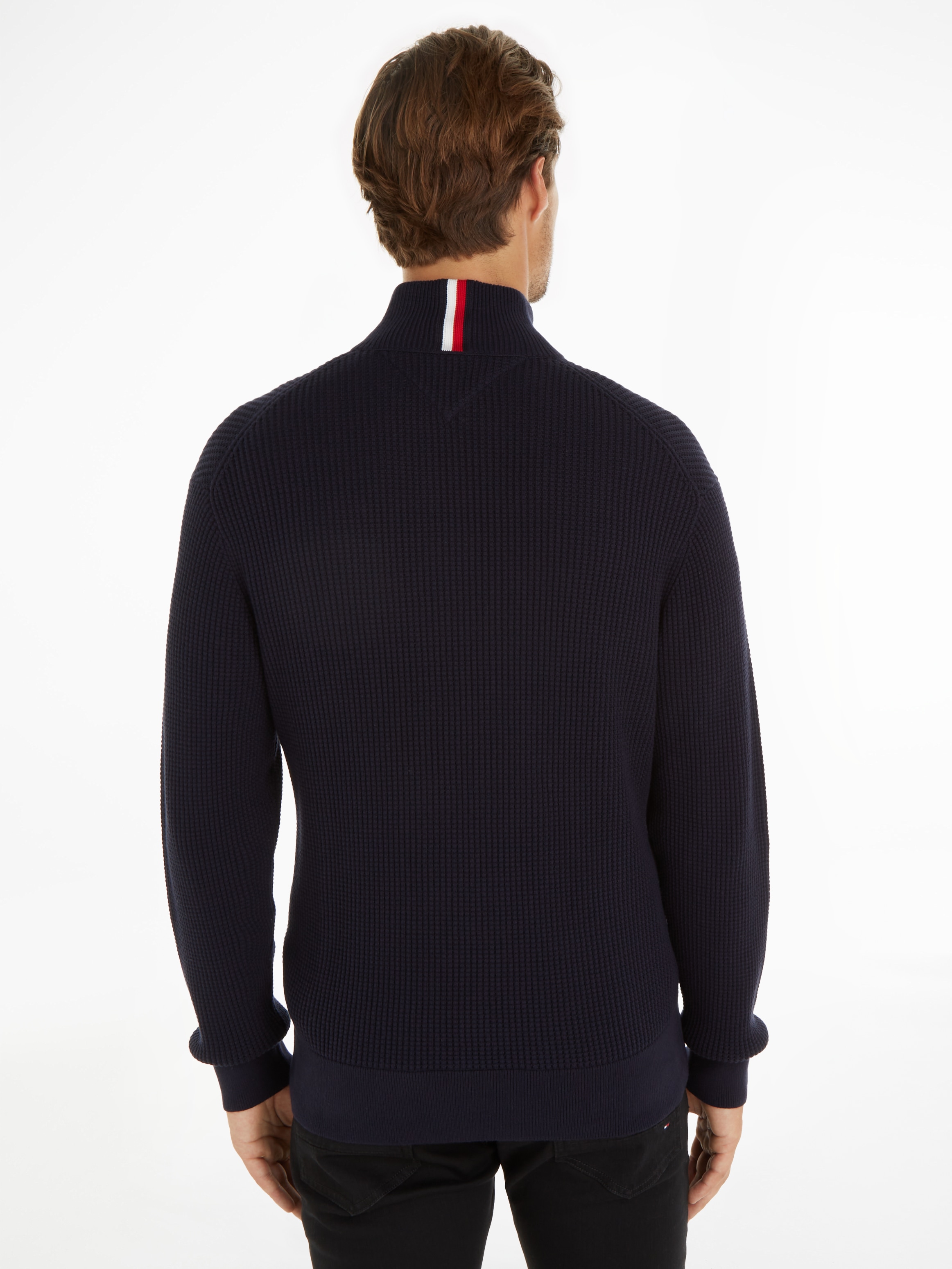 Tommy Hilfiger Rundhalspullover »HILFIGER GRAPHIC WAFFLE ZIP MOCK«