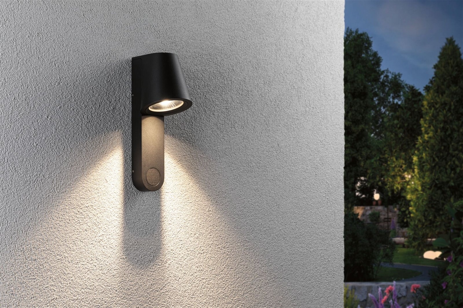 Paulmann LED Außen-Wandleuchte »IP44 105x127mm 3000K 9W 700lm 230V 65° Anthrazit Aluminium«, 1 flammig, Bewegungsmelder mit Hochfrequenz-Sensor