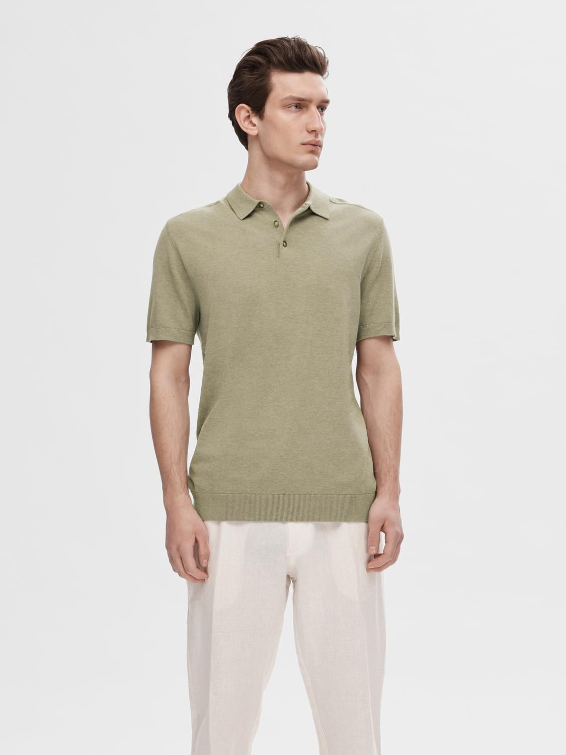 SELECTED HOMME Poloshirt »SLHBERG SS KNIT POLO NOOS«, aus Feinstrick