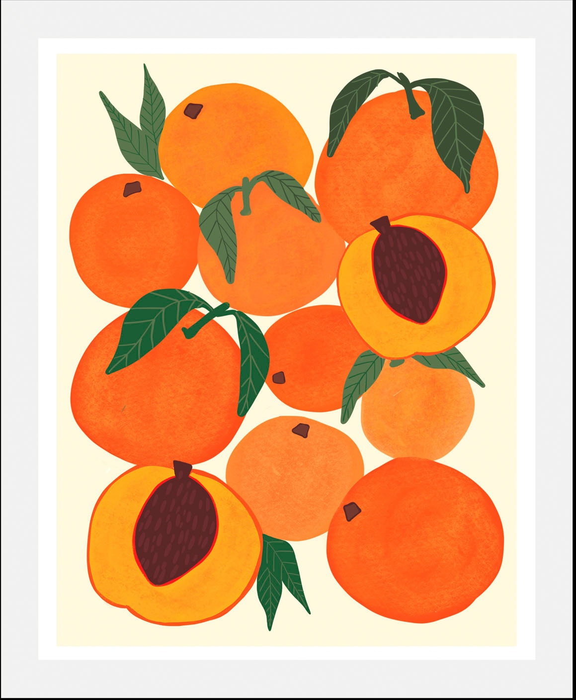 queence Bild »Aprikosen«, Obst-Obst Bilder-Essen-Lebensmittel-Kunst, (1 St.), HD Premium Poster-Druck inkl. Holzrahmen