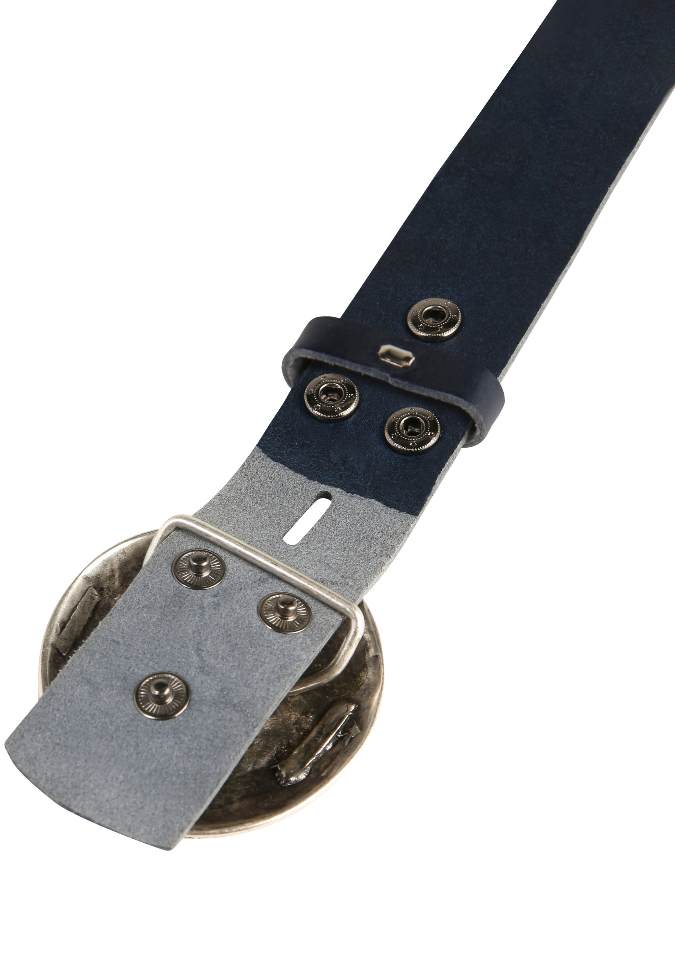 Rettungsring Gürtel Ledergürtel mit austauschbarer Schließe »Muschel Rund Silber«