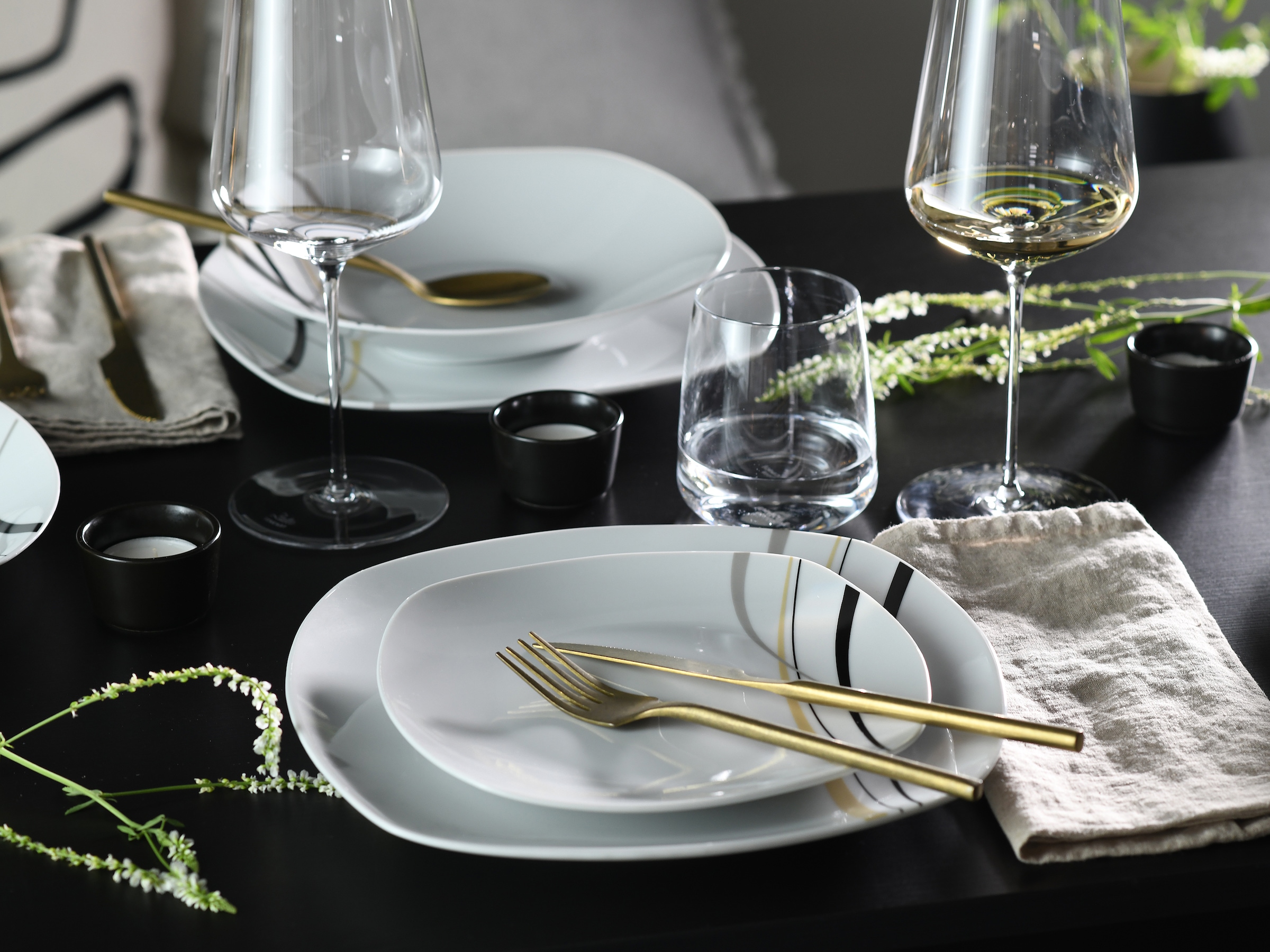 CreaTable Teller-Set »Square City Line, Teller Set 18-tlg« Moderner Urban Style