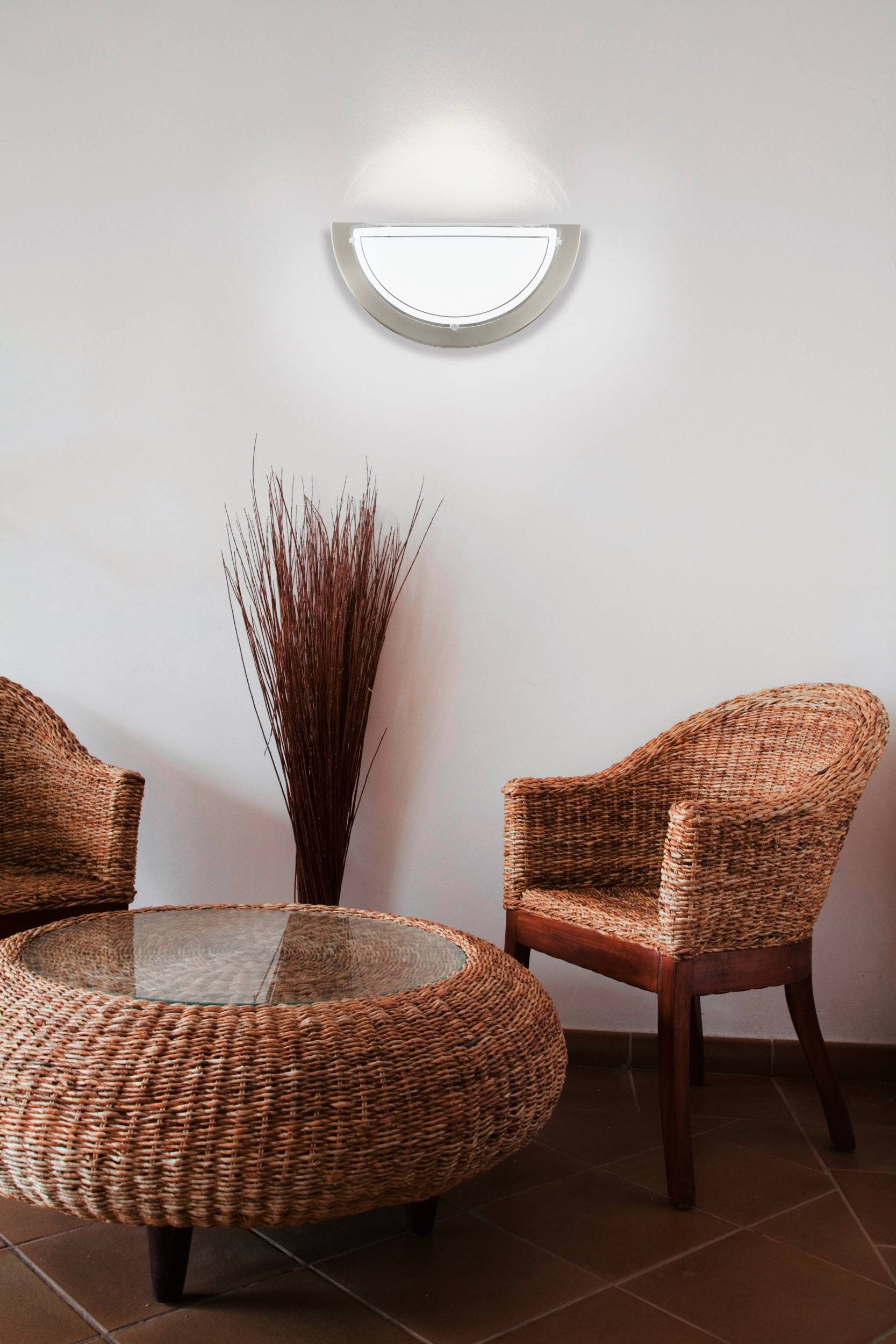 EGLO LED Wandleuchte »PLANET 1 Wandlampe, Flurlampe halbrund, Silber und Weiß« E27 1 Stk. Wandleuchte, Wohnzimmerlampe in Silber und Weiß, Lampe mit E27 Fassung