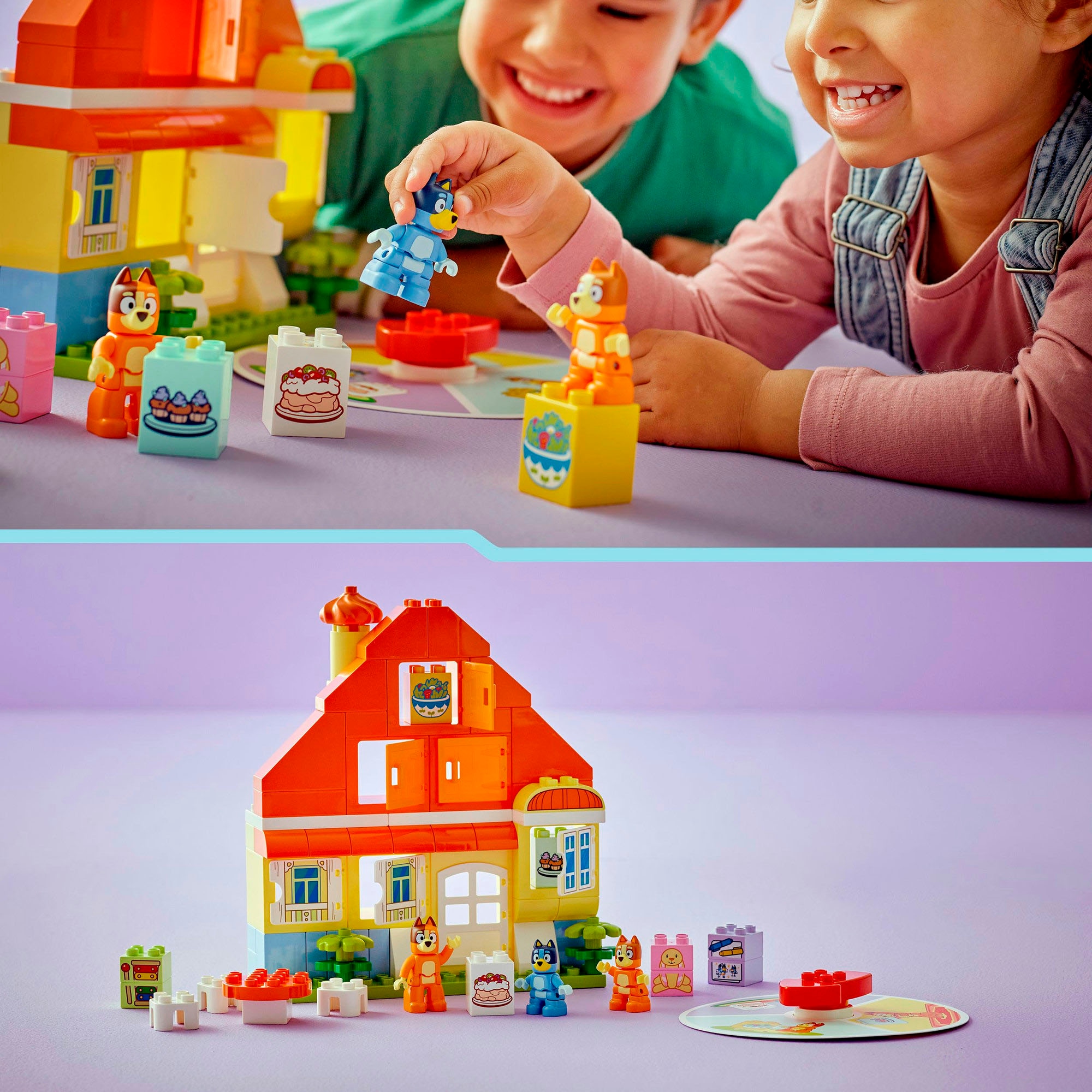 LEGO® Konstruktionsspielsteine »Blueys Familienhaus mit Memory-Spiel (10459), LEGO DUPLO Bluey« Made in Europe