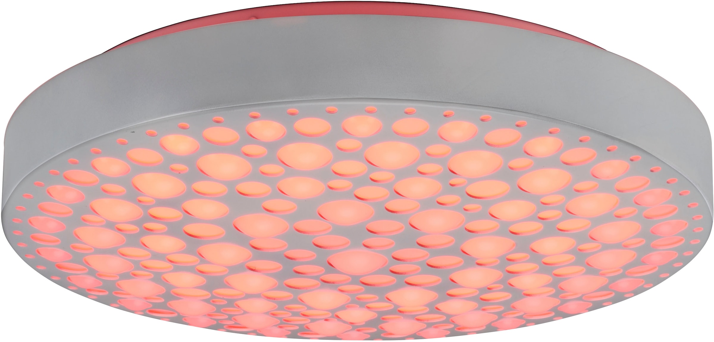 REALITY Leuchten LED Deckenleuchte »Chizu«, 1 flammig, Leuchtmittel LED-Board | LED fest integriert, Regenbogen RGB-Wechsel, dimmbar per Fernbedienung, Memory, Nachtlicht