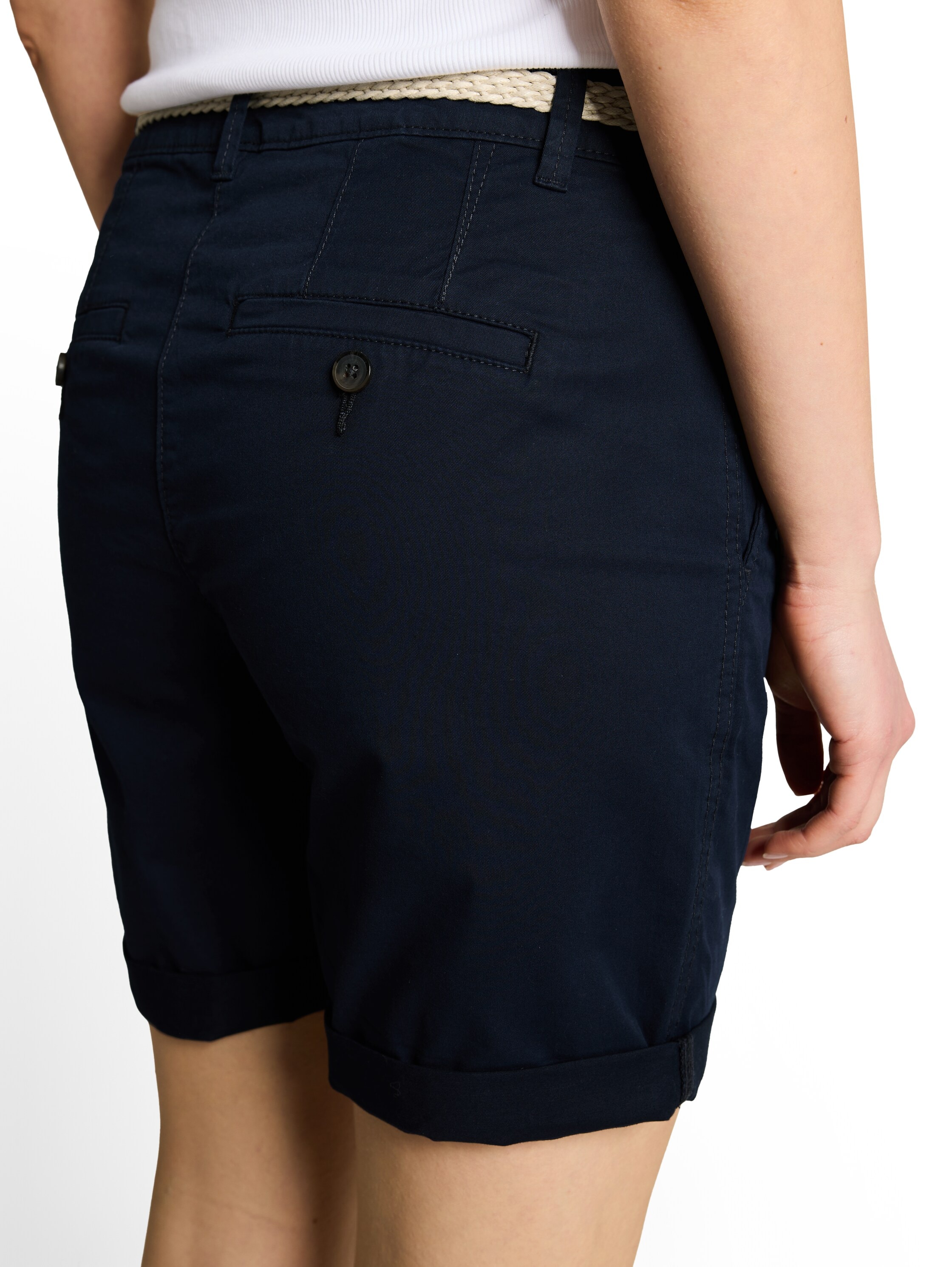 TOM TAILOR Chinoshorts  mit Gürtel und Stretch