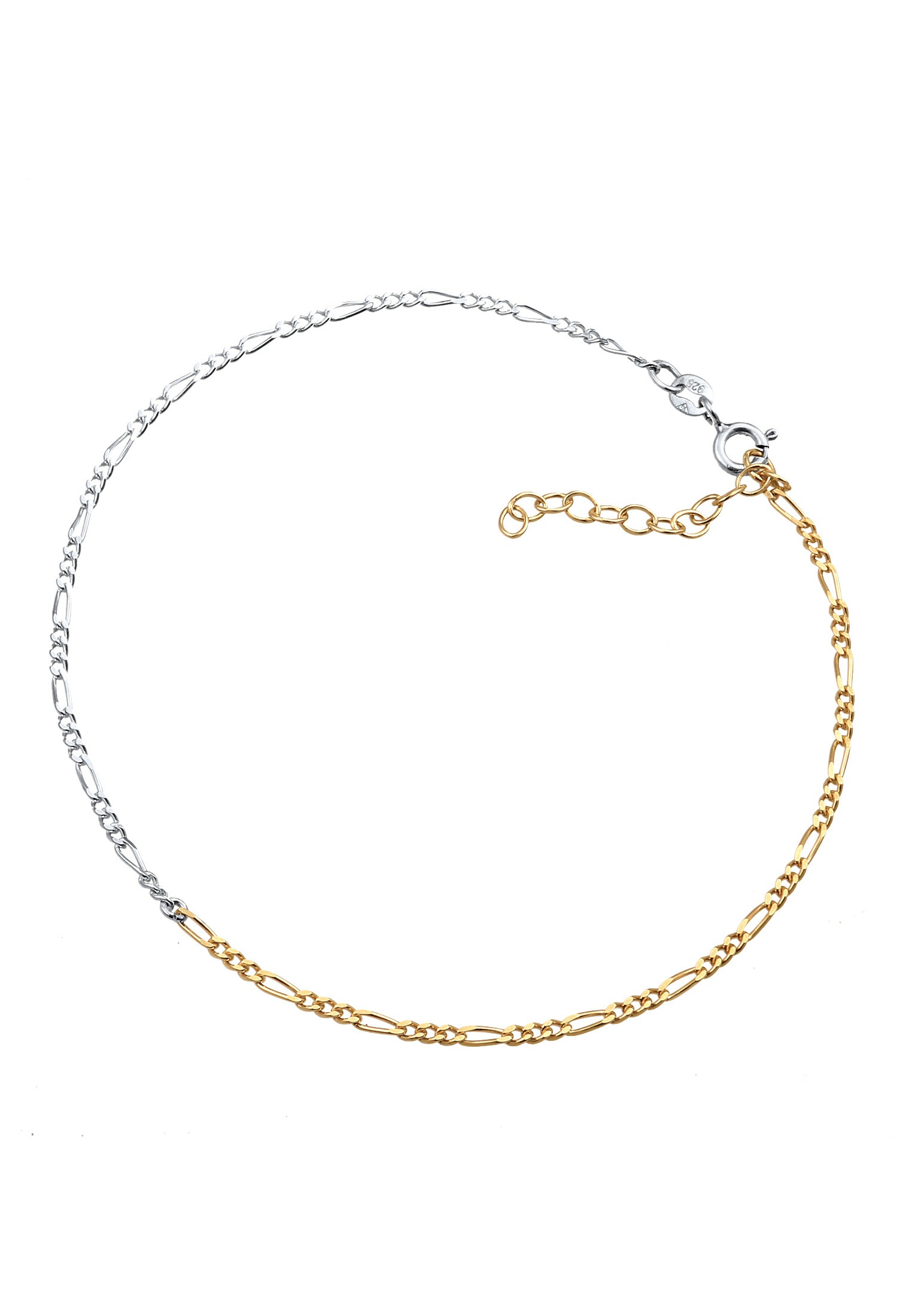 Elli Fußkette »Fußschmuck Figaro Sommer Zeitlos Basic 925er Bi-Color«