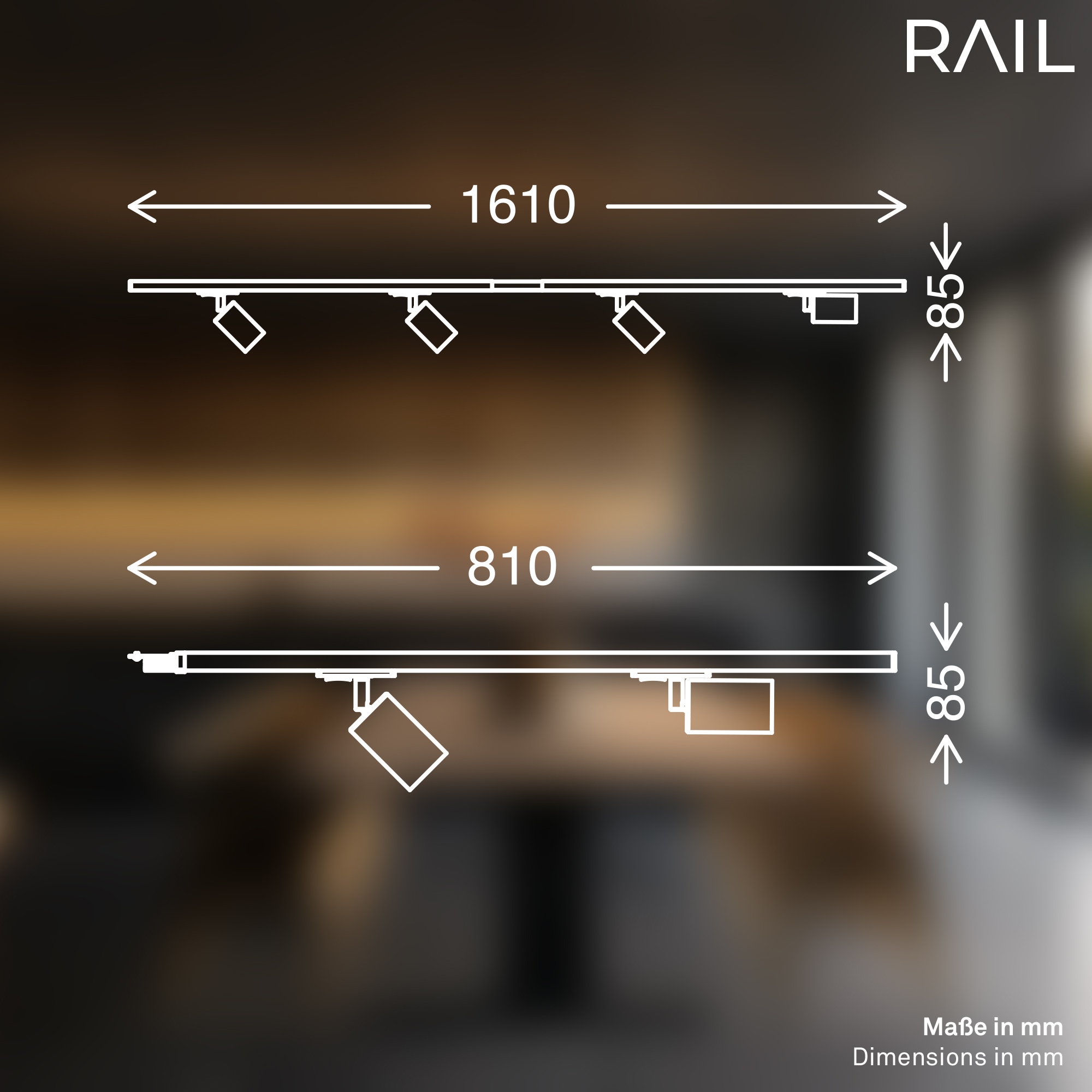 Briloner Leuchten Schienensystem-Sets »RAIL« GU10 2 Stk. Schienensystem Rail 2,25 m Weiß max. 9W Decke Wohnzimmer Büro Küche