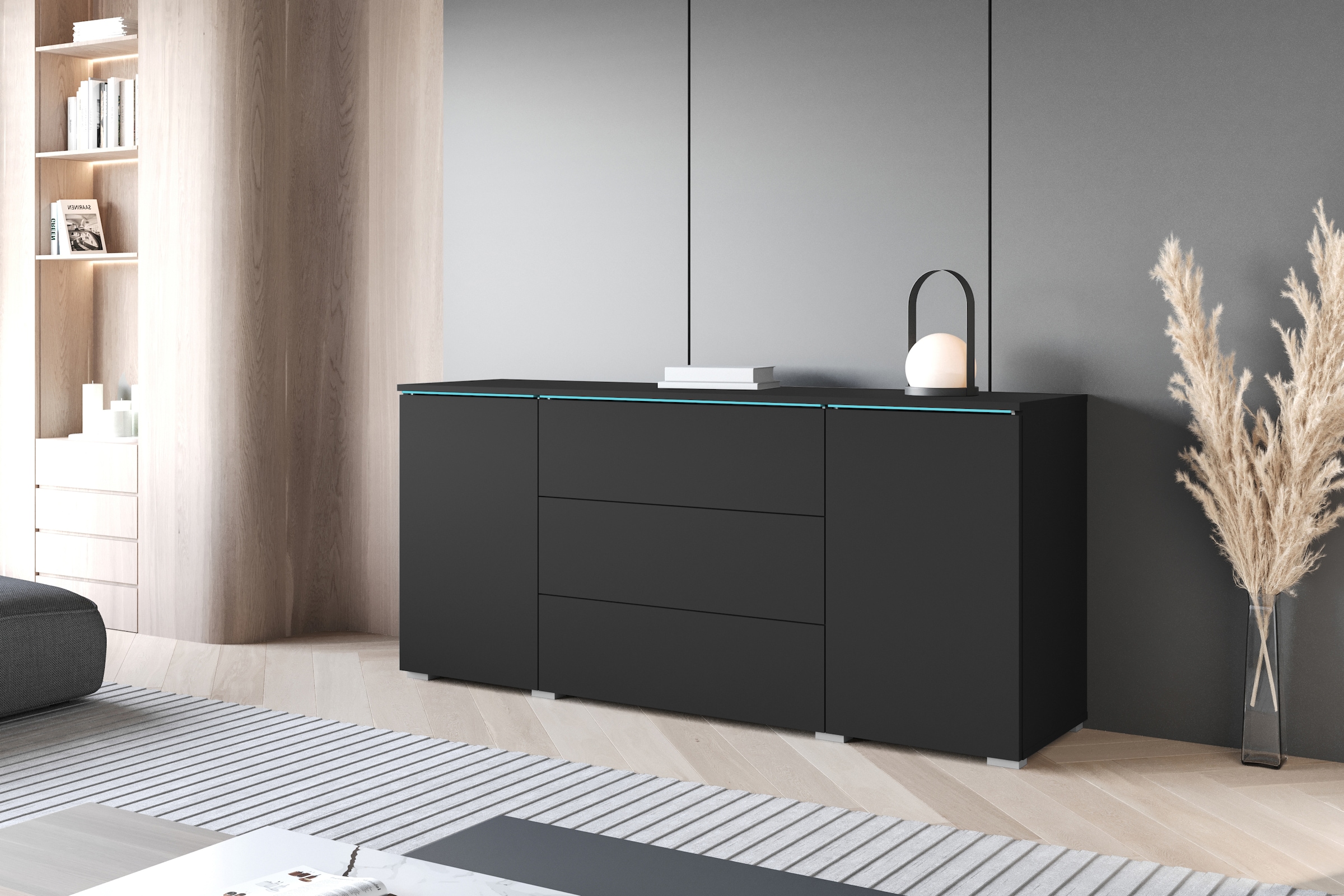 INOSIGN Sideboard »VERA«, moderne grifflose Kommode Breite 150 cm, Einlegeböden verstellbar