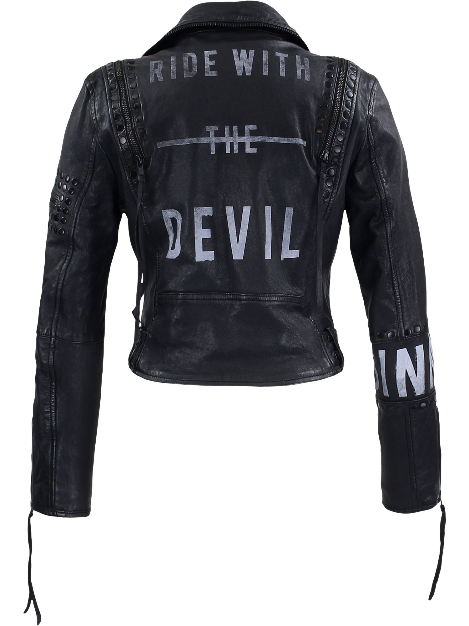 trueprodigy Lederjacke »Ava mit Print und Nieten« ohne Kapuze