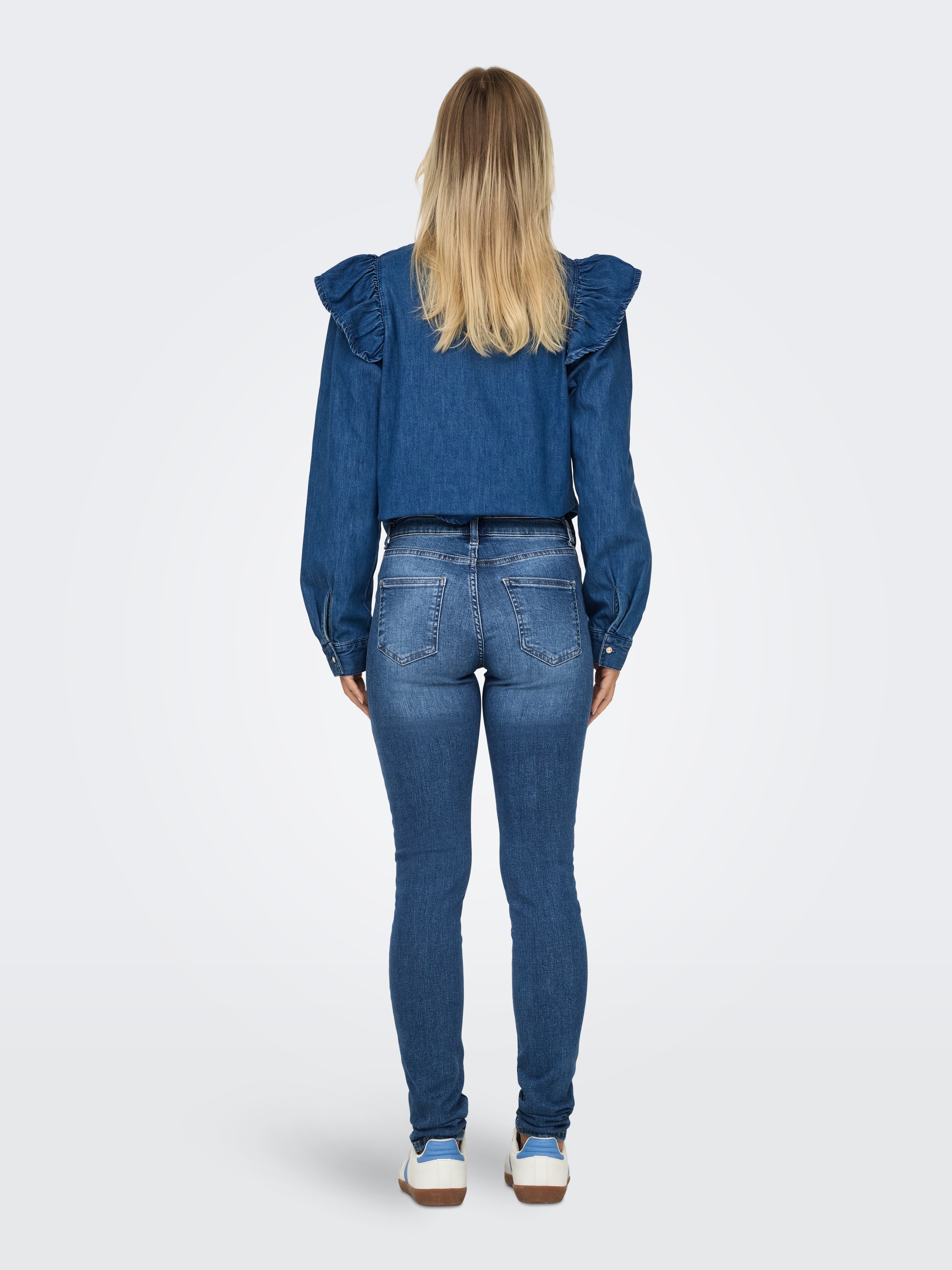 ONLY Skinny-fit-Jeans »ONLBLUSH MID SK DB WAIST DNM TAI BOX X«