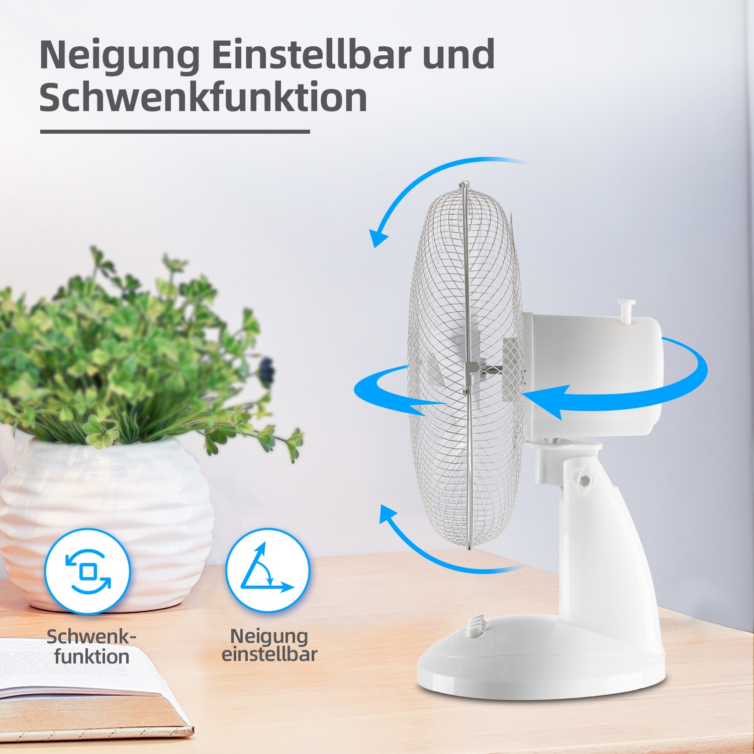 be cool Tischventilator »Tischventilator 30cm BC12TF weiß« einfache Bedienung