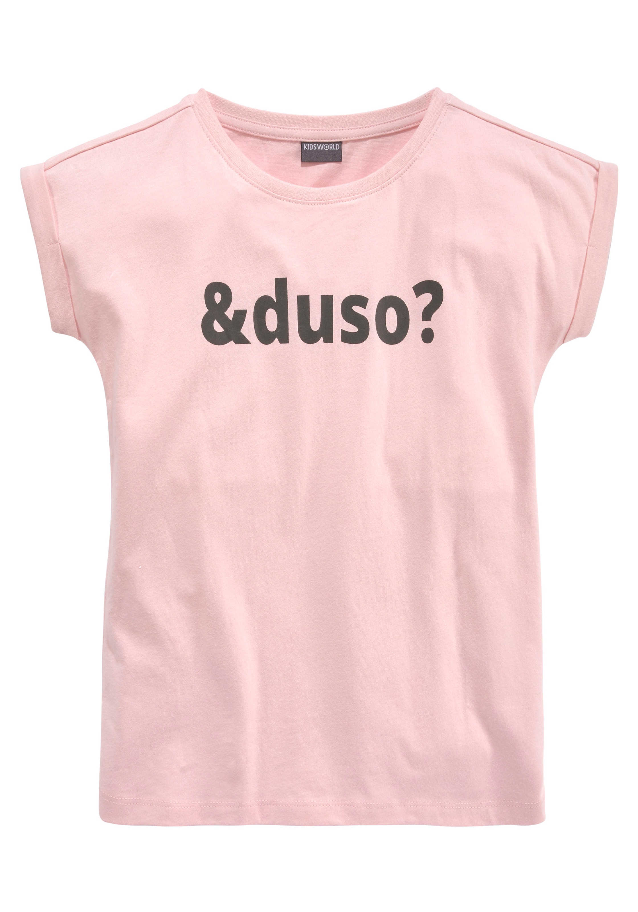 KIDSWORLD T-Shirt »&duso?«, kurzärmelig, bedruckt, Rundhalsausschnitt, aus Baumwolle