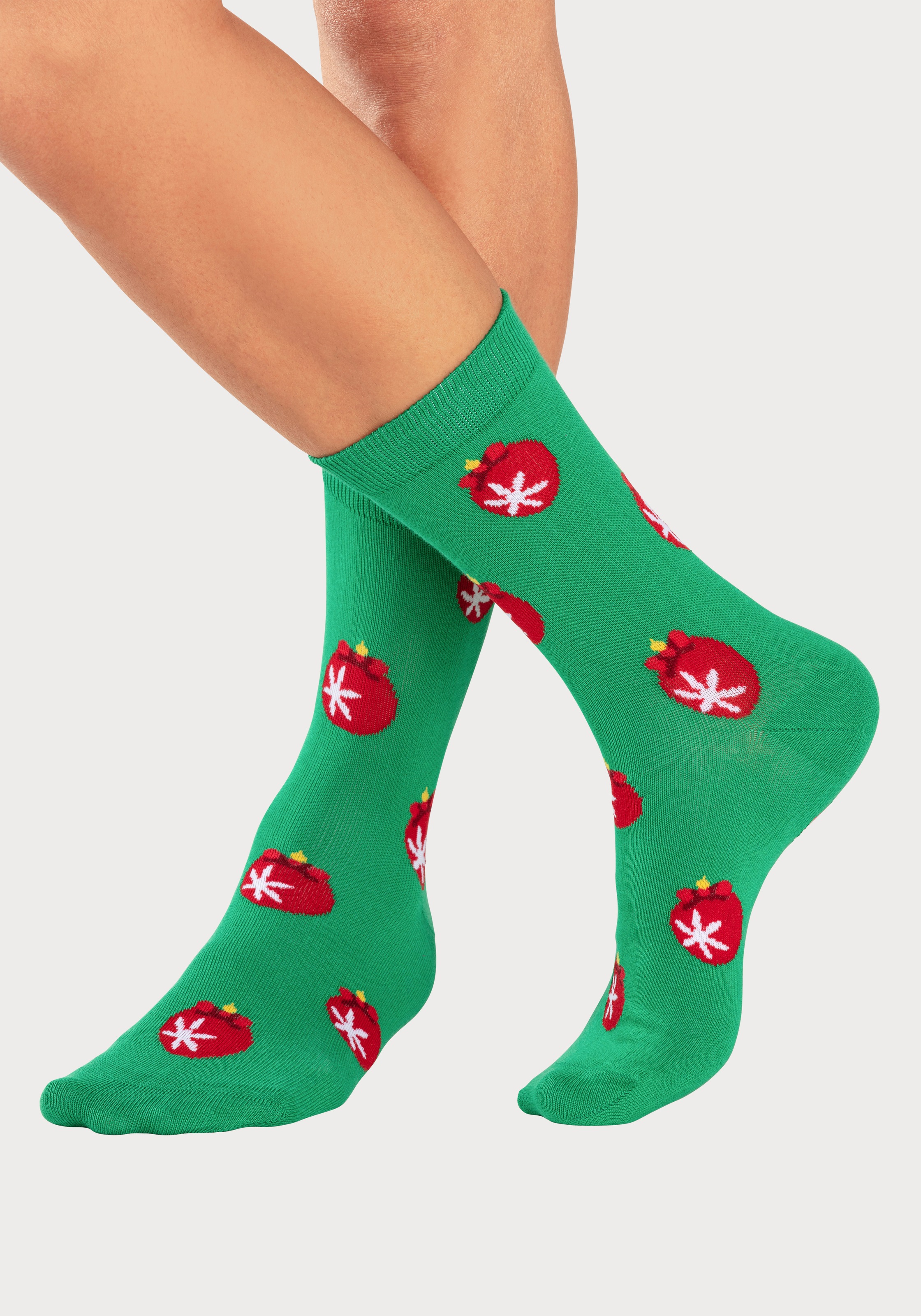 John Devin Socken, (Packung, 3 Paar), mit unterschiedlichen Weihnachtsmotiven