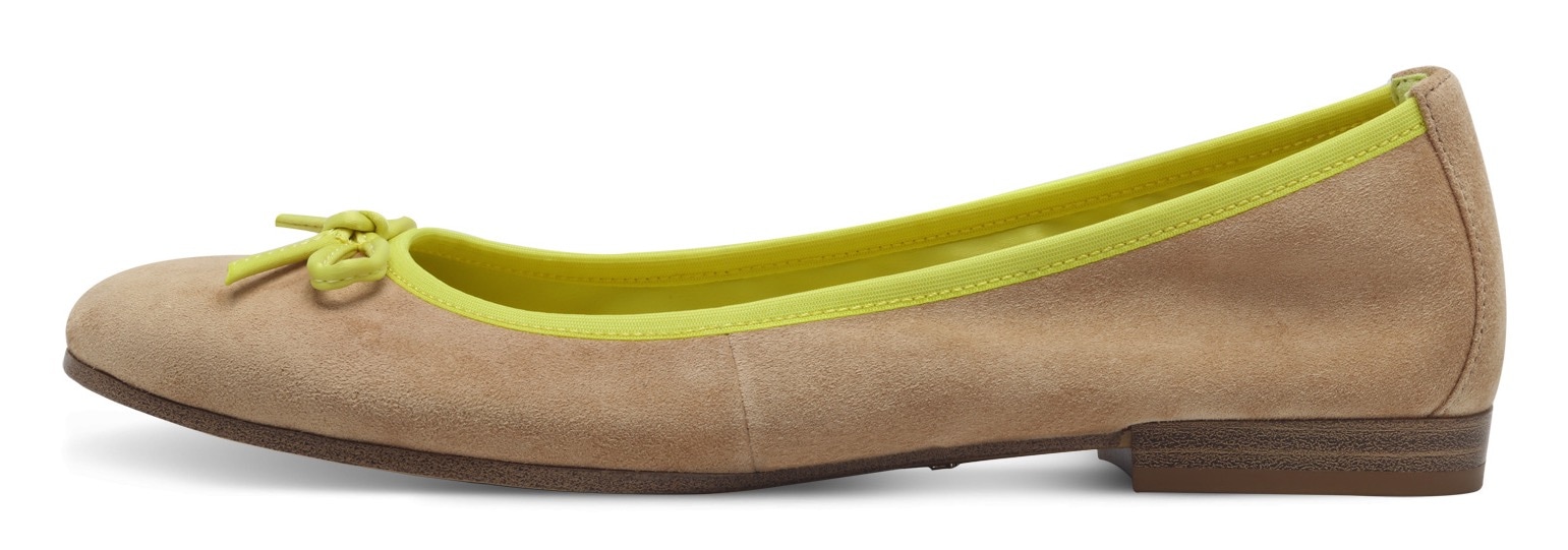 Tamaris Ballerina, Blockabsatz, Businessschuh, Schlupfschuh mit süßer Zierschleife