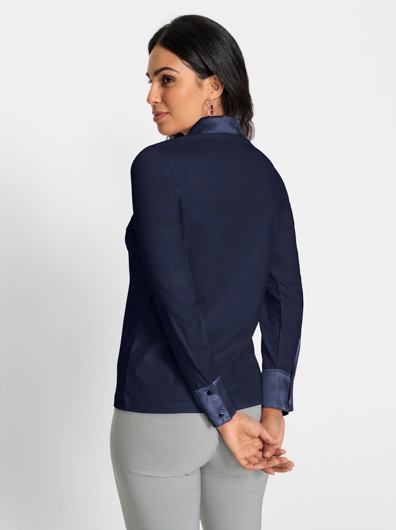 Inspirationen Langarm-Poloshirt »Shirt«, (1 tlg.)
