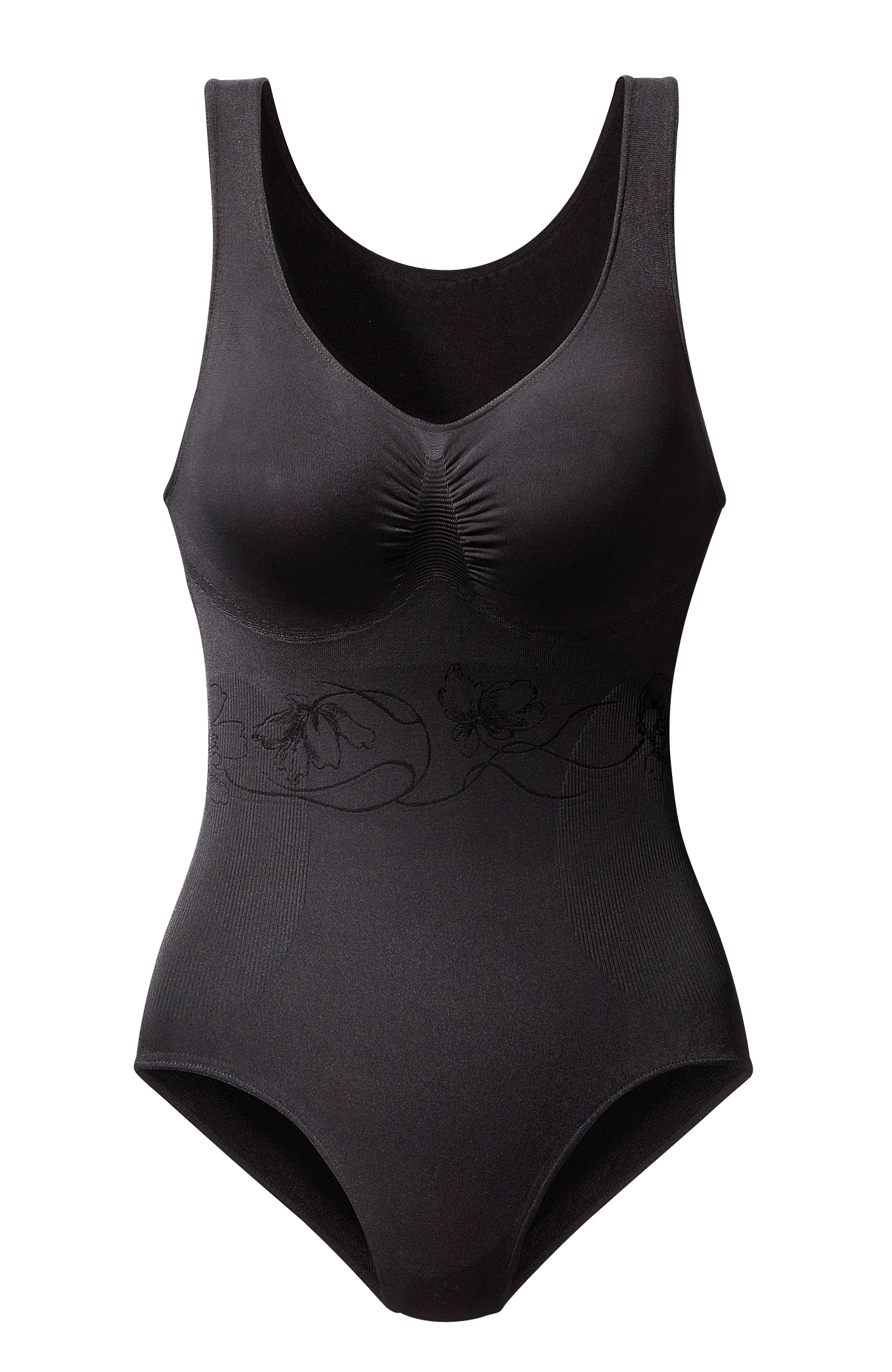 LASCANA Shaping-Body, SEAMLESS mit zart eingestrickter Blumenranke, Shape wear Body, Basic