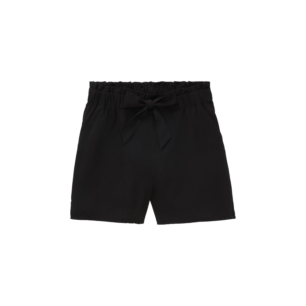 TOM TAILOR Denim Shorts, geraffte und mit Bindegürtel