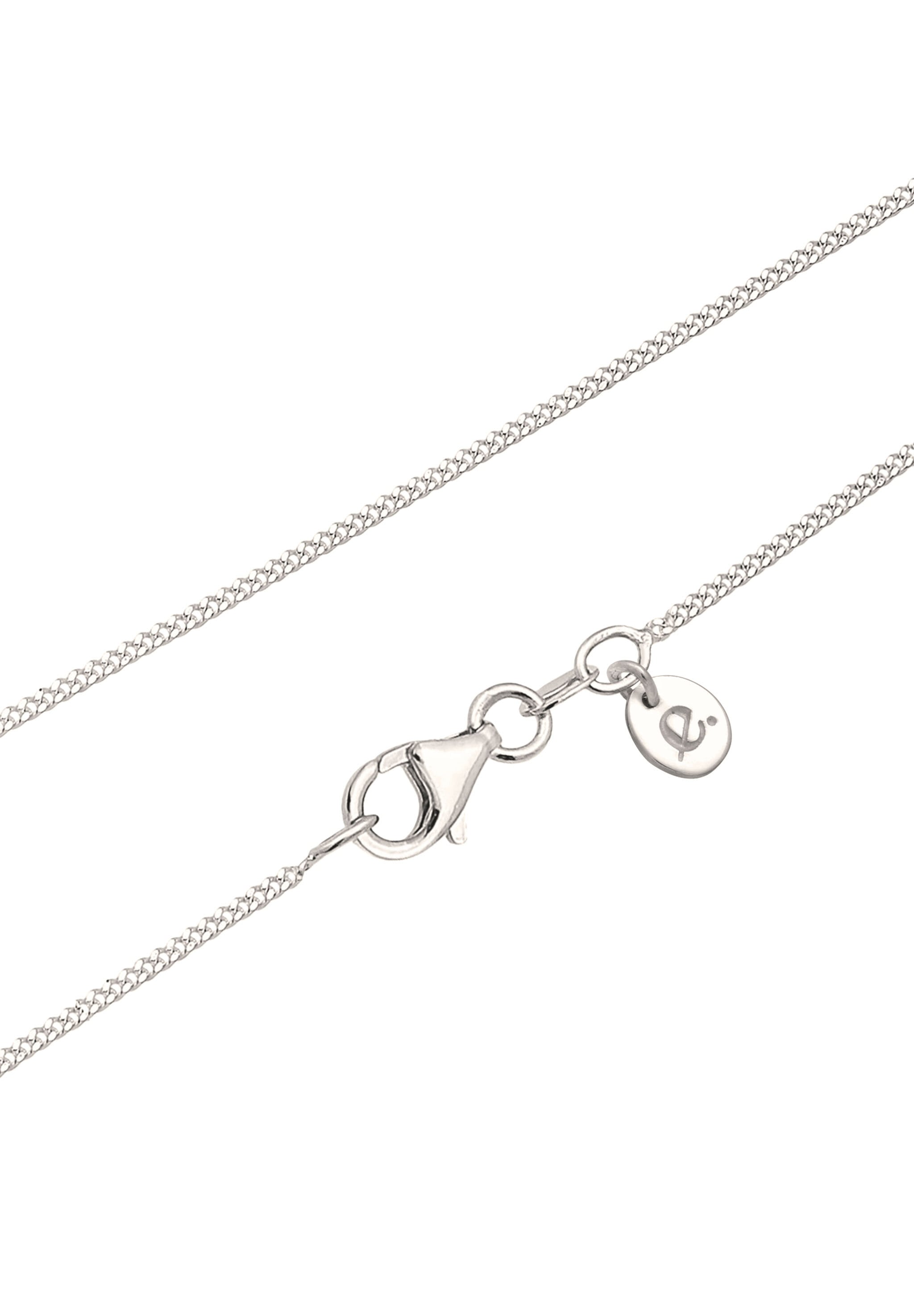Elli DIAMONDS Silberkette »Halskette Blume Diamant Weiß Brillantschliff (0.135 ct) 925 Sterling Silber«
