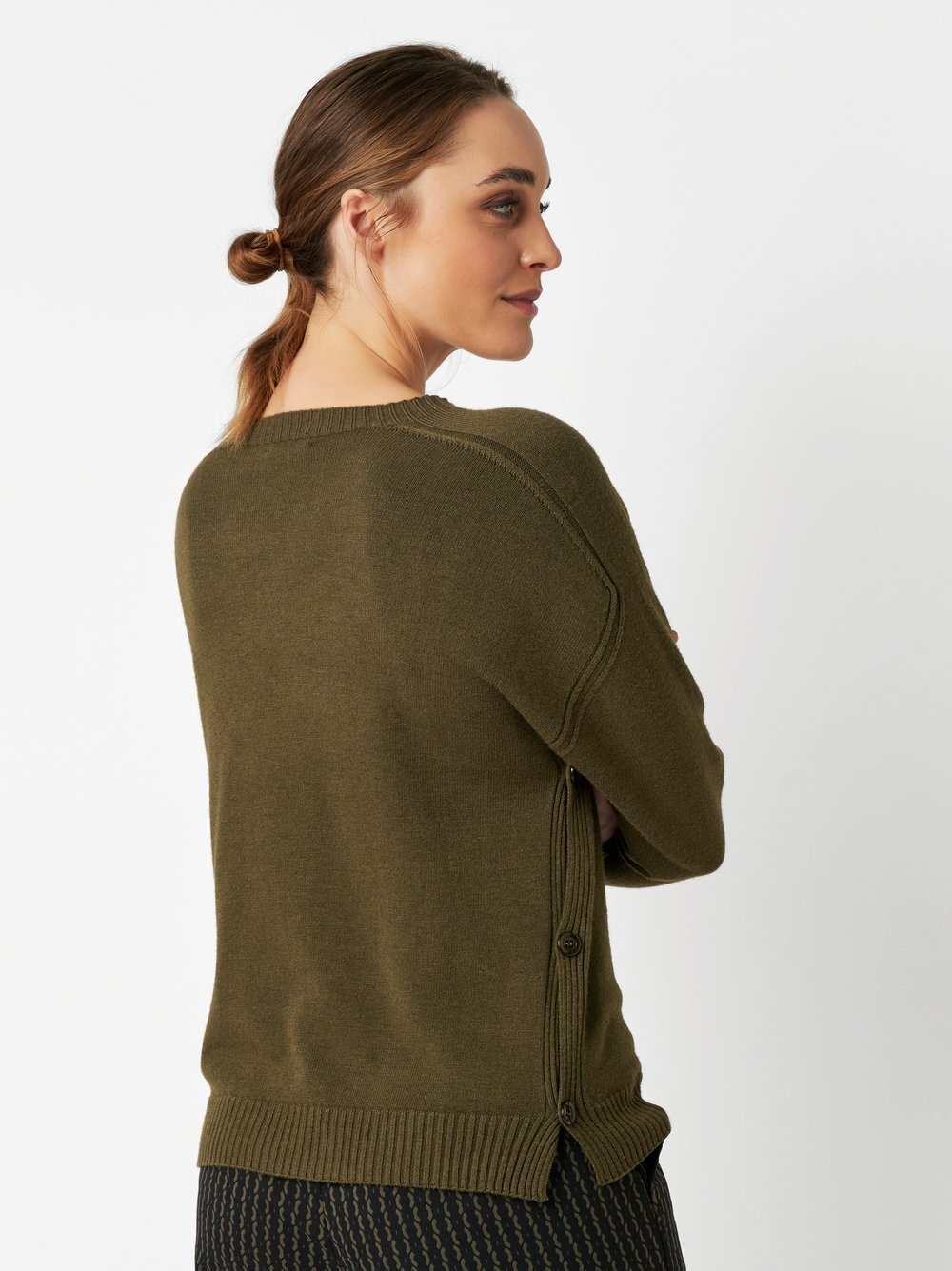 TONI Strickpullover »Ginette« mit seitlicher Knopfleiste