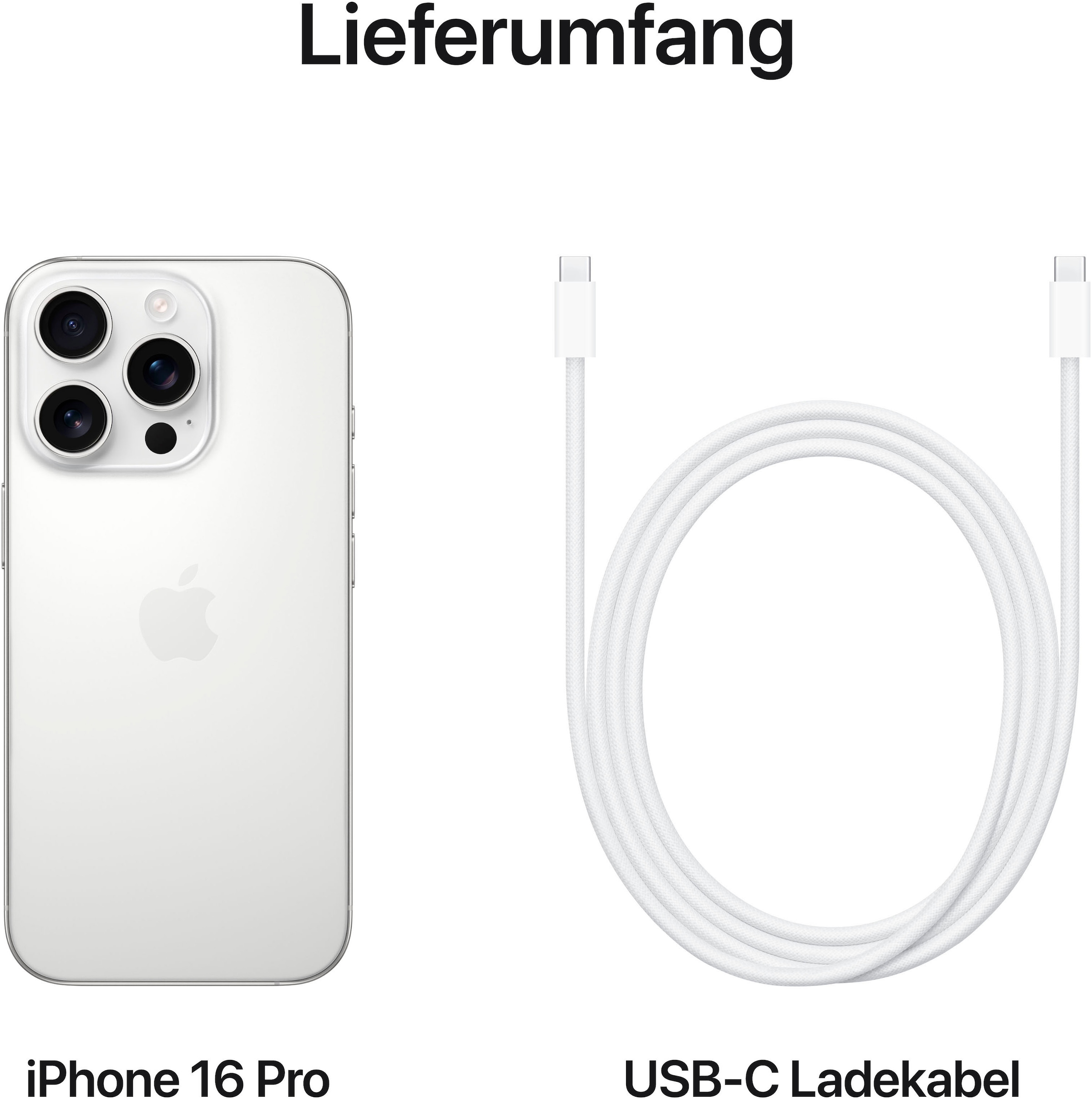 Apple Smartphone »iPhone 16 Pro«, Titan Weiß, 15,9 cm/6,3 Zoll, 512 GB Speicherplatz, 48 MP Kamera