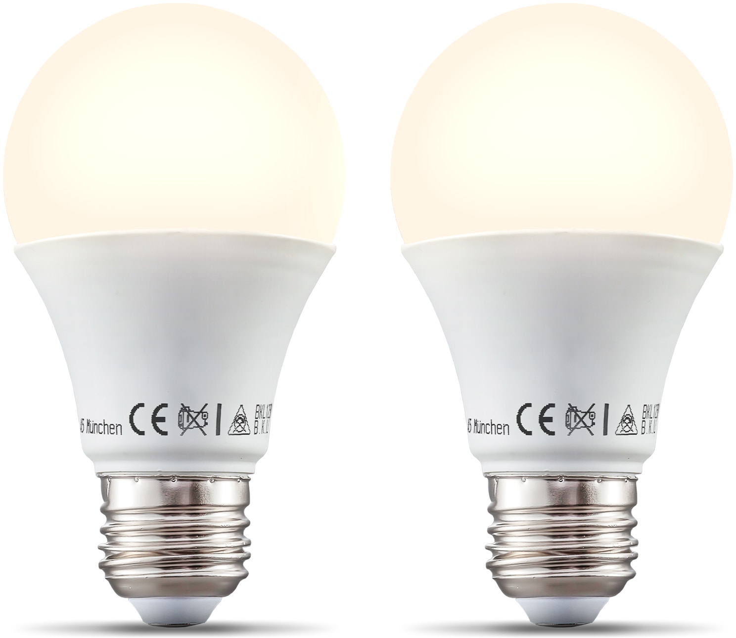 B.K.Licht LED-Leuchtmittel, E27, 2 St., Warmweiß, Smart Home LED-Lampe, RGB, WiFi, App-Steuerung, dimmbar