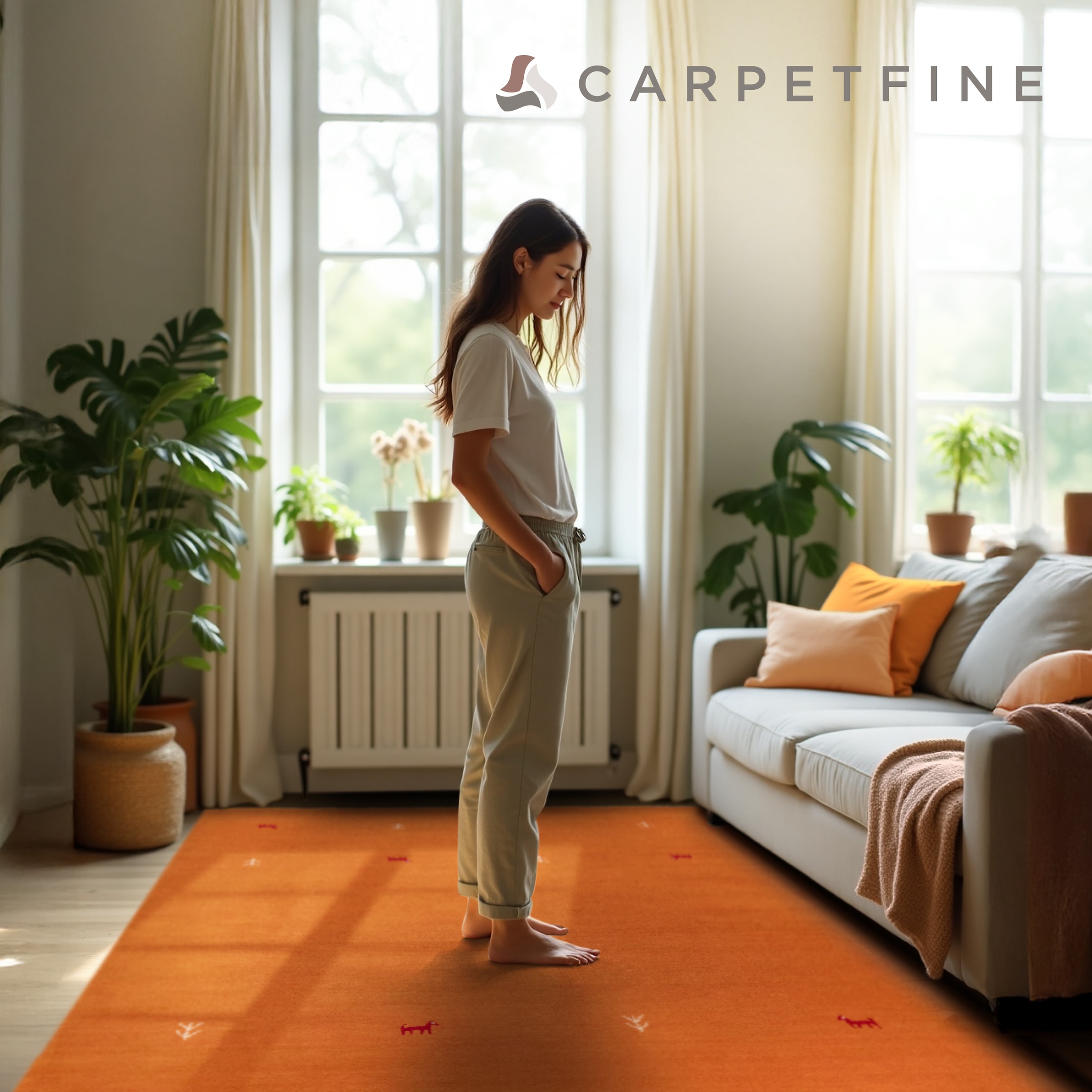 carpetfine Wollteppich »Gabbeh Uni,  auch als Läufer und Rund erhältlich« rechteckig 15 mm Höhe reine Wolle, handgewebt, Gabbeh Loom Tiermotiv, große Farbauswahl