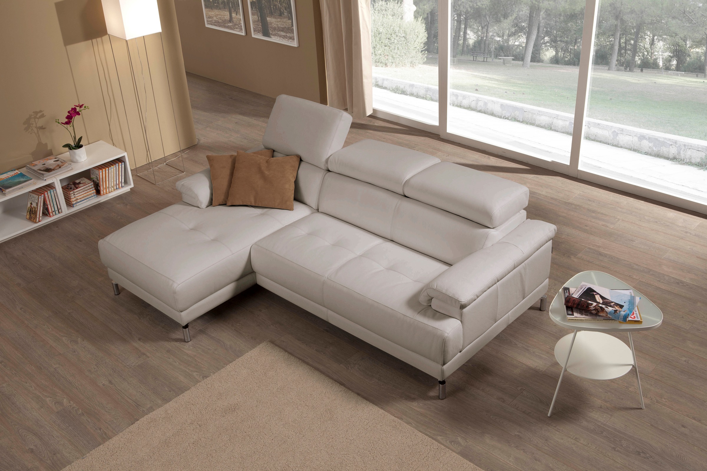 Egoitaliano Ecksofa »Soul, Design und Sitzkomfort auf hohem Niveau, tolle Details, L-Form«, mit Recamiere, inkl. Kopfteilverstellung