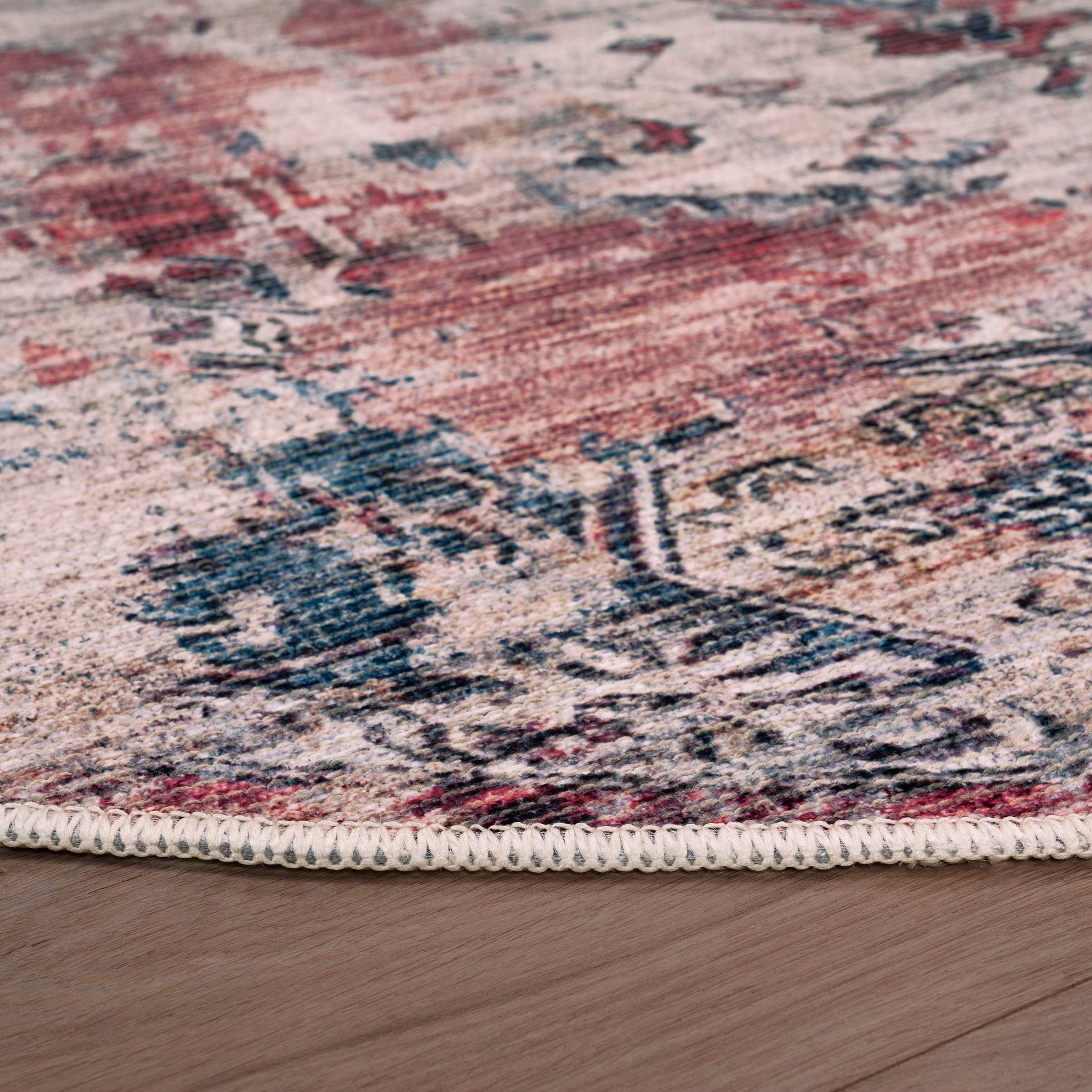 Paco Home Teppich »Lyon 331«, rund, 4 mm Höhe, Kurzflor, Orient-Optik, Vintage Design, waschbar