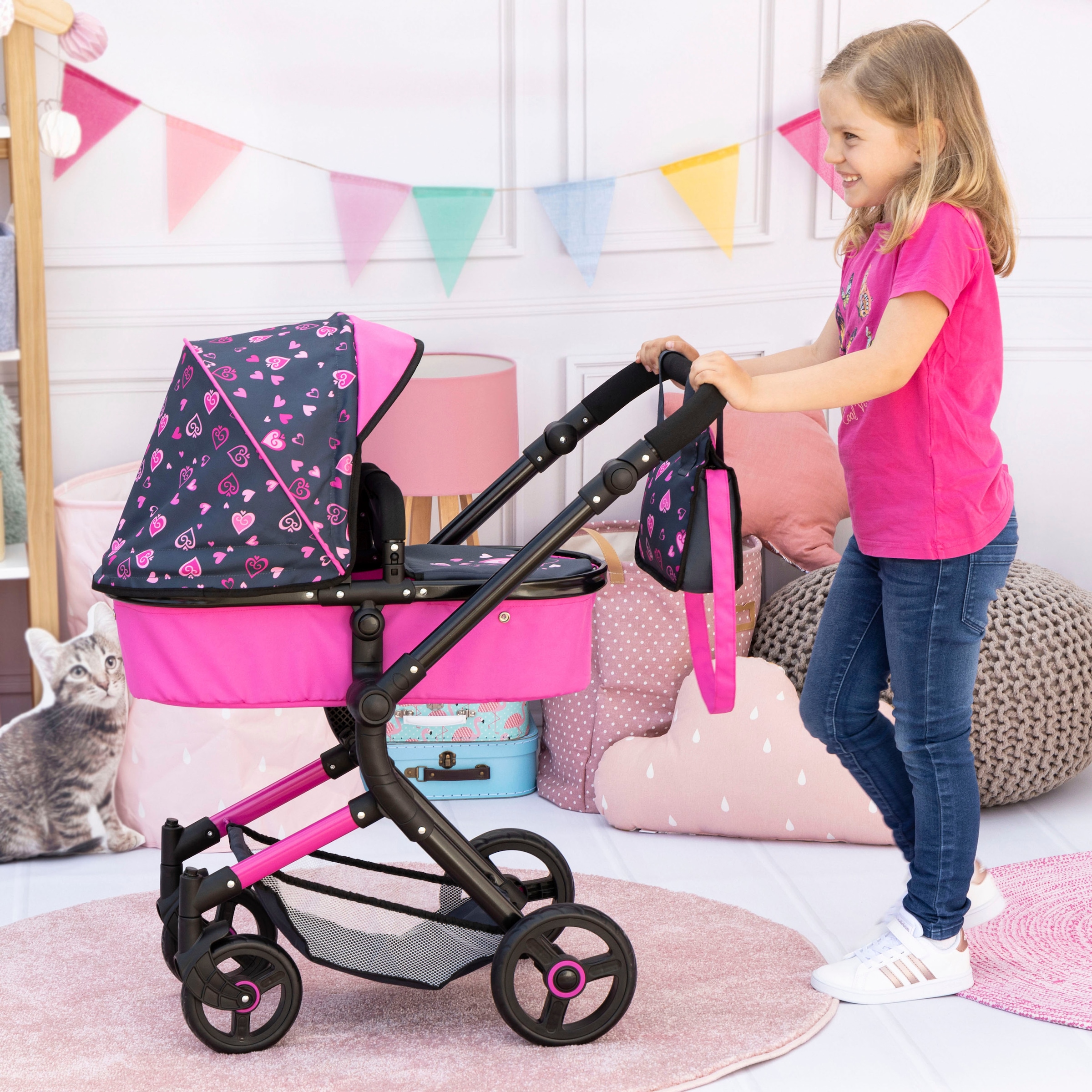 Bayer Kombi-Puppenwagen »Puppenwagen Vario«, inkl. Wickeltasche