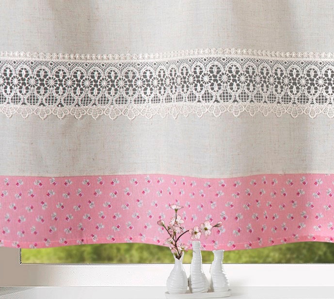Weckbrodt Scheibengardine »Alicia«, (1 St.), Stabtunnel, blickdicht, Bordüre, Kante, Gardine, HxB 45x120cm, Store